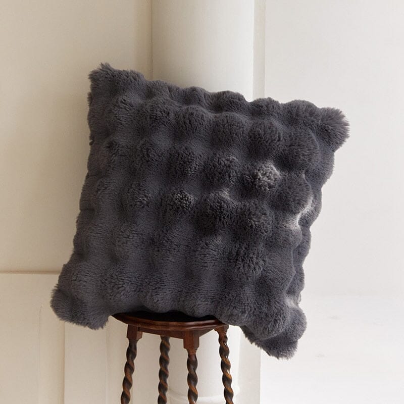 Genevieve Fur Pillow Fur Pillow Charcoal 50 x 50cm 