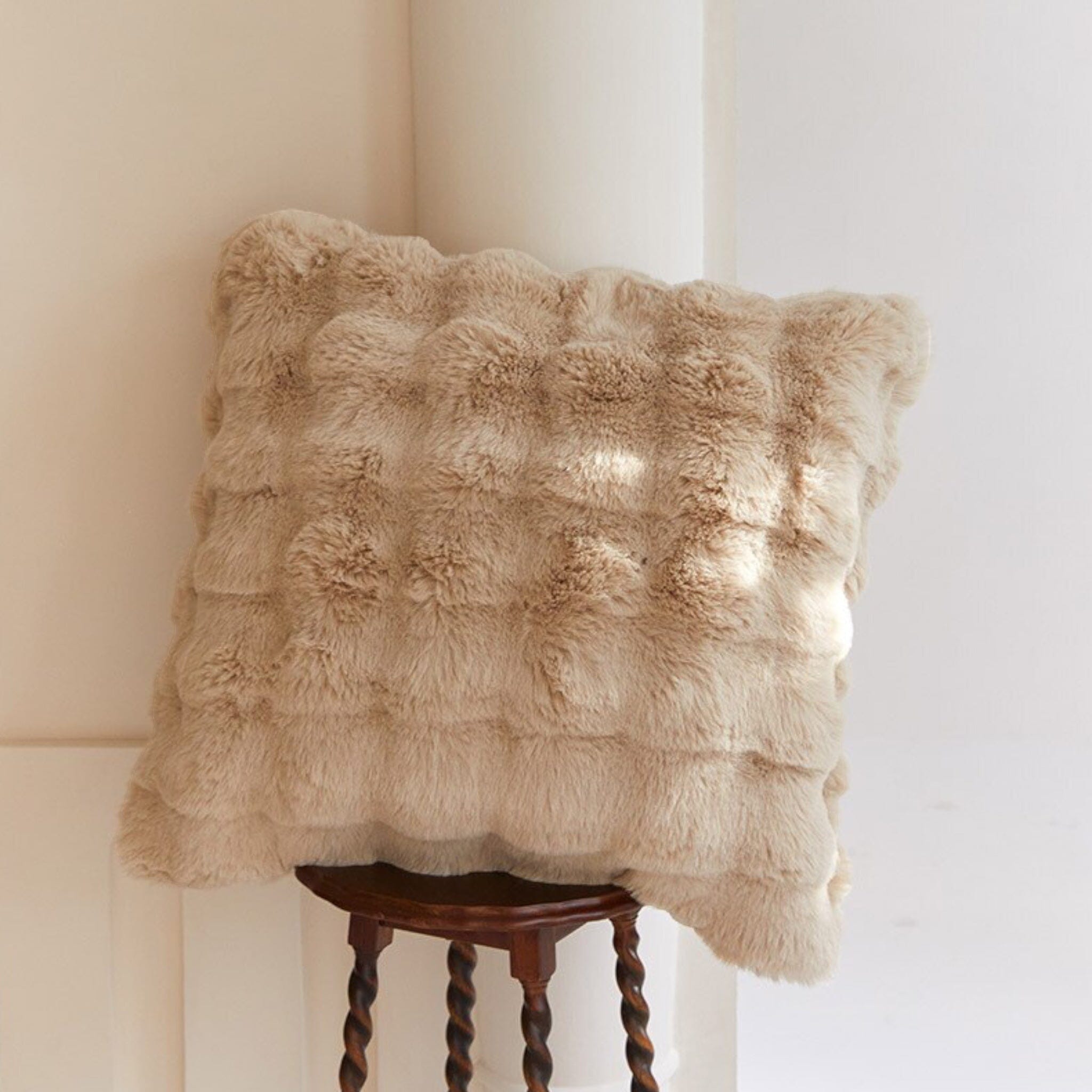 Genevieve Fur Pillow Fur Pillow Tan 50 x 50cm 