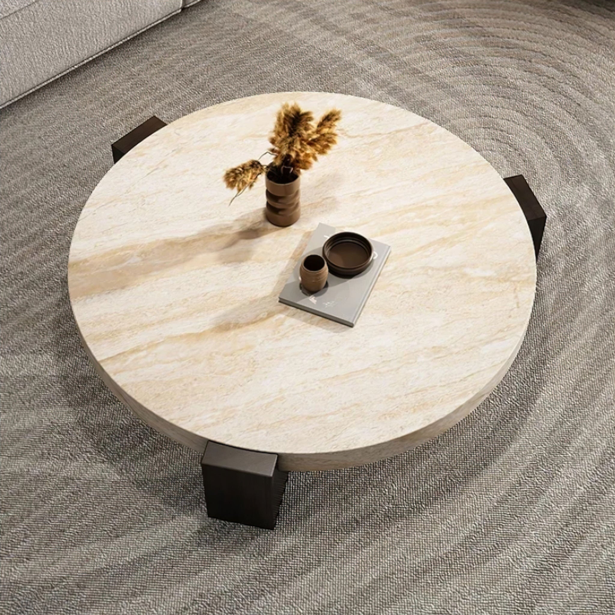 Germain Travertine Coffee Table 
