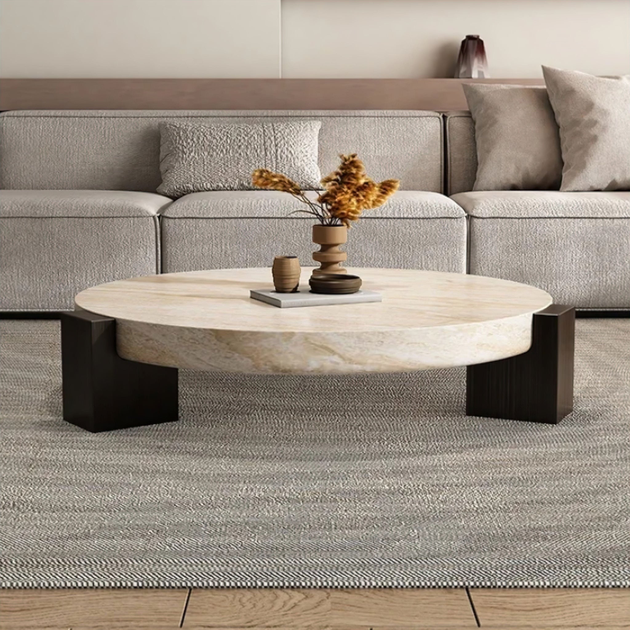 Germain Travertine Coffee Table 90cm 