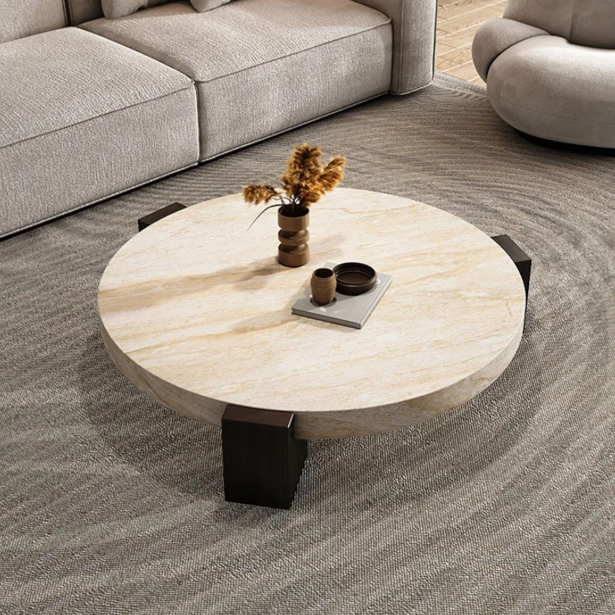 Germain Travertine Coffee Table 