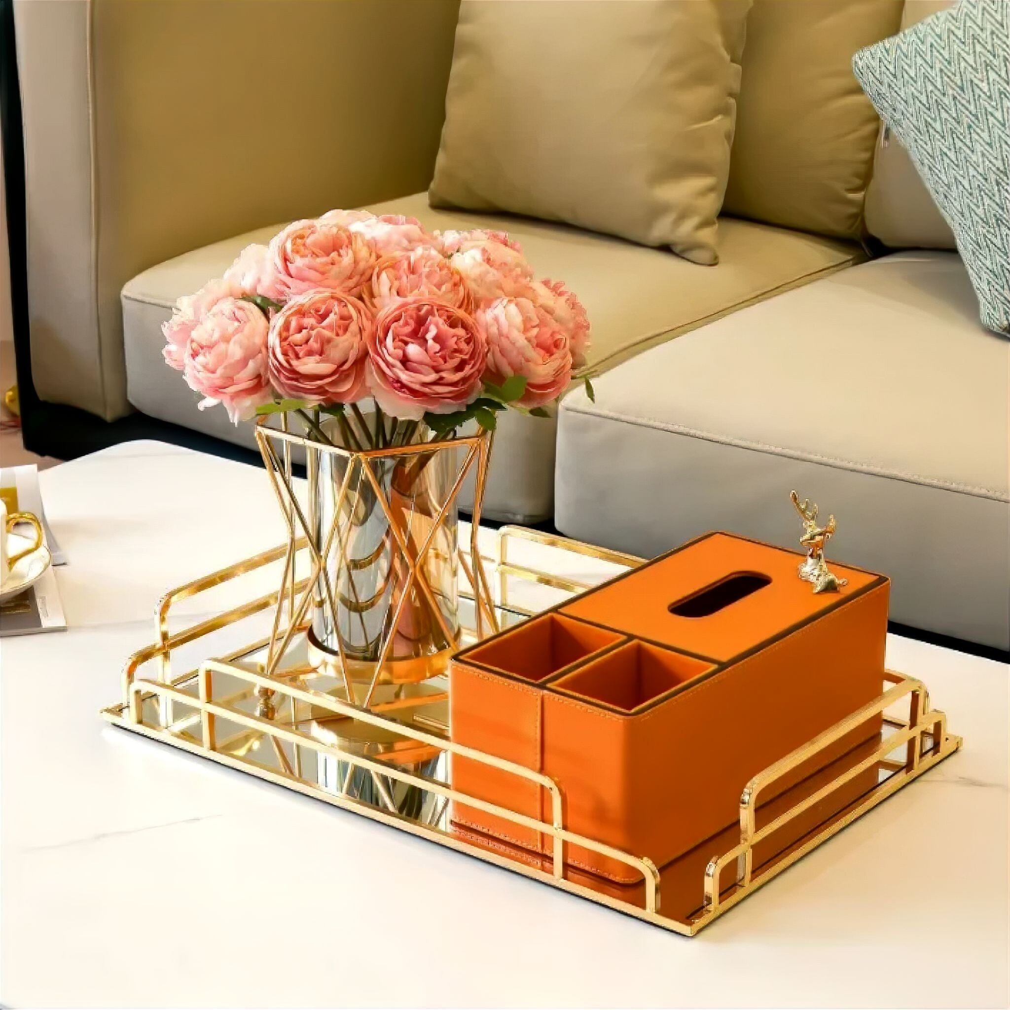 Golden Serving Tray Decorative Trays 
