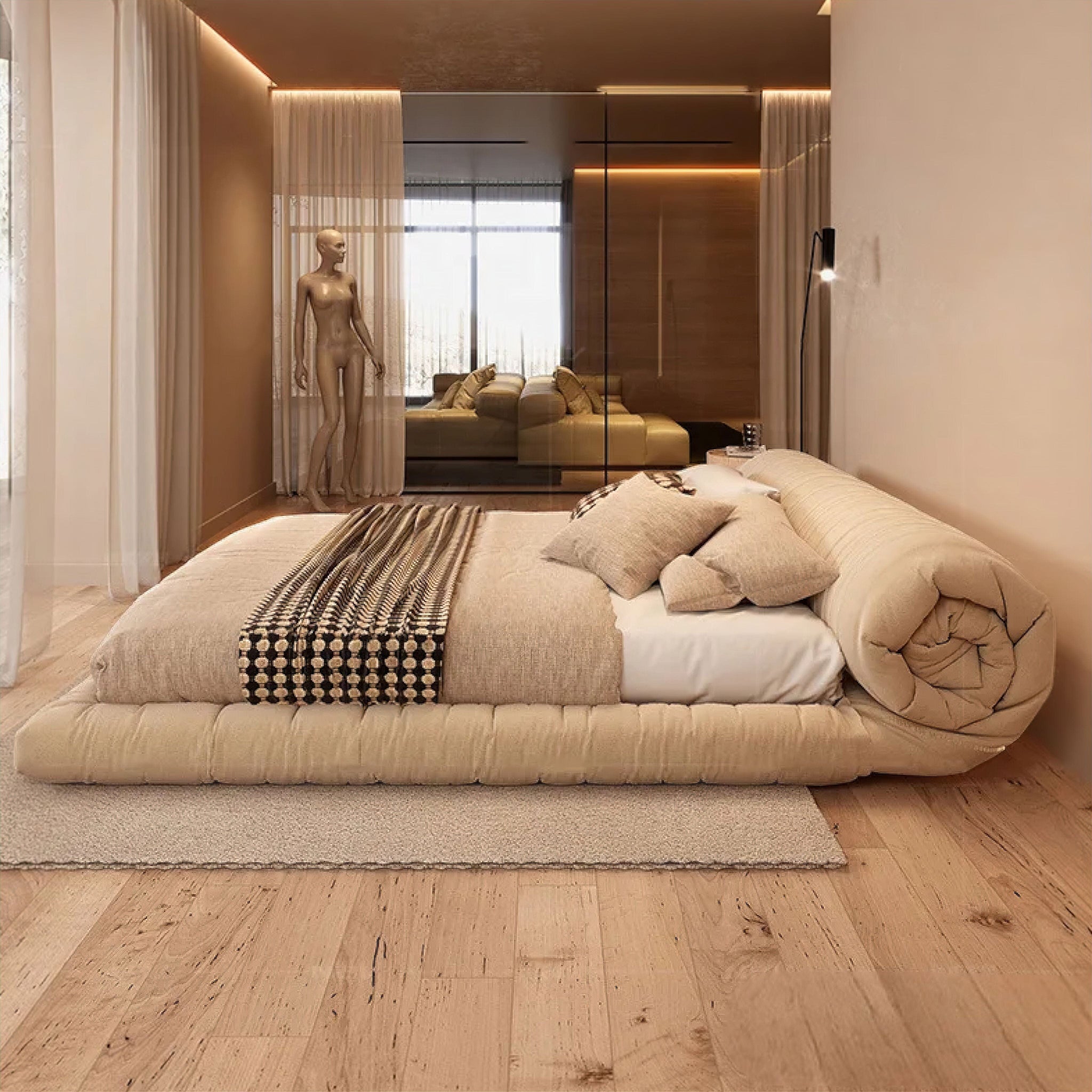 Grazia Luxury Bed Beige King 