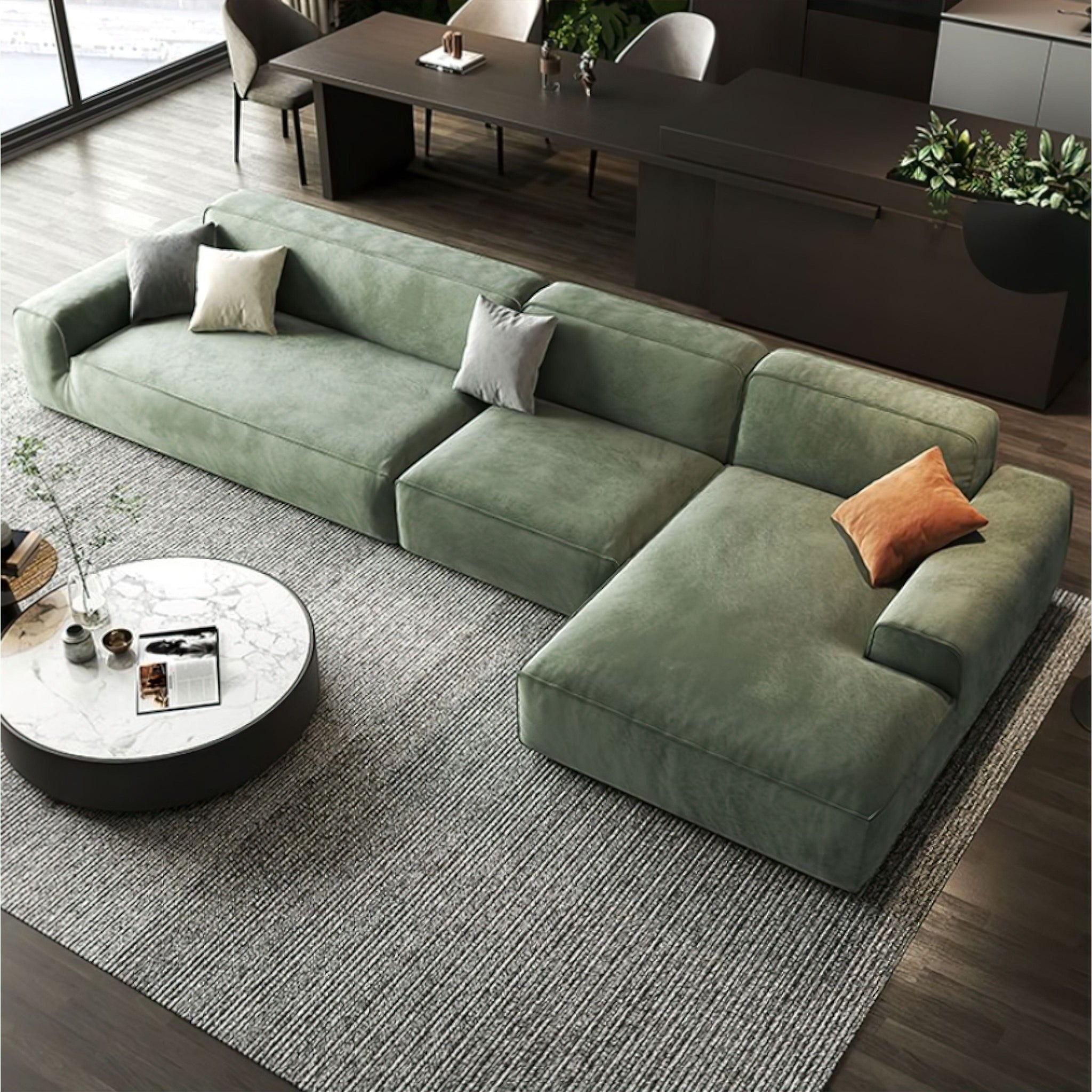 Hélène Sofa (redo description and add in information about what the upholstery is made from) (GP) 