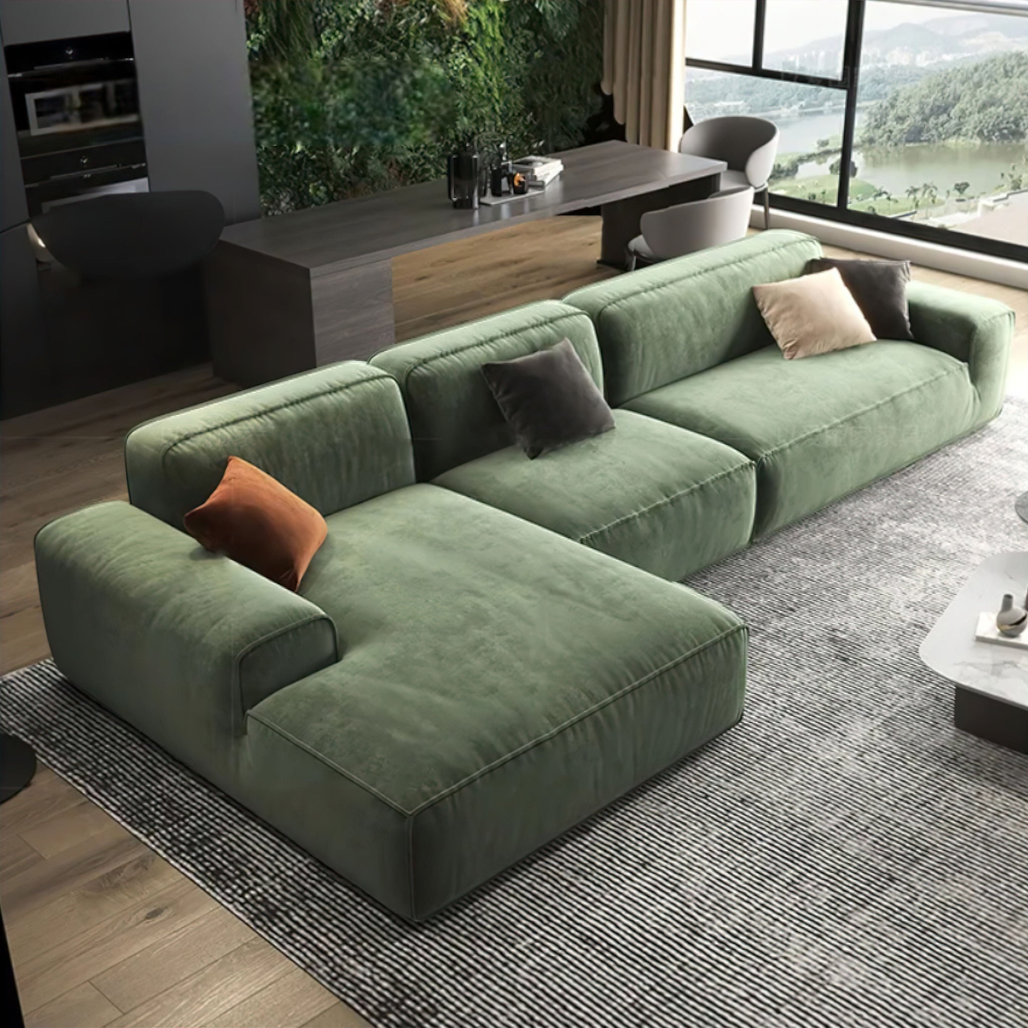 Hélène Sofa (redo description and add in information about what the upholstery is made from) (GP) 