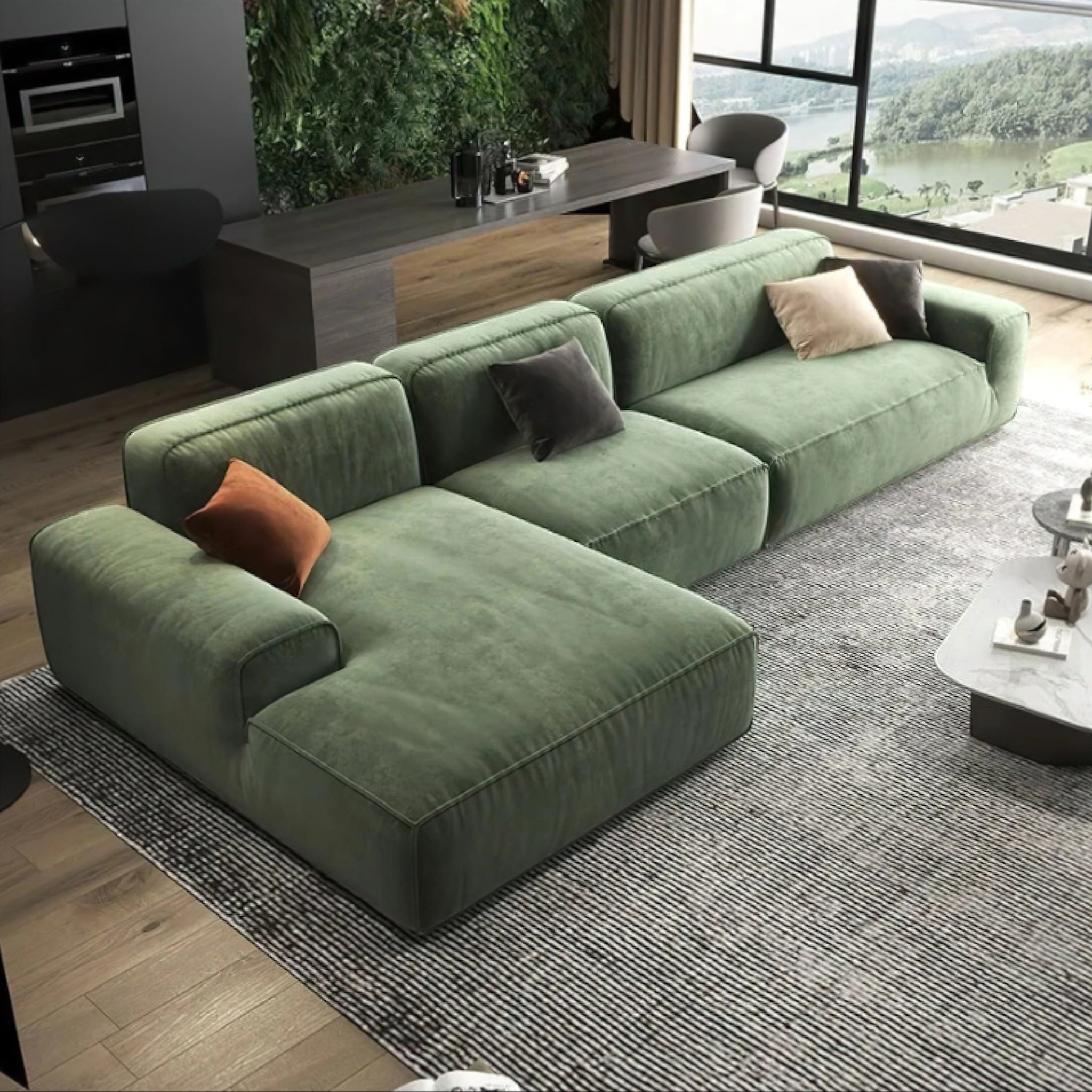 Hélène Sofa (redo description and add in information about what the upholstery is made from) (GP) 