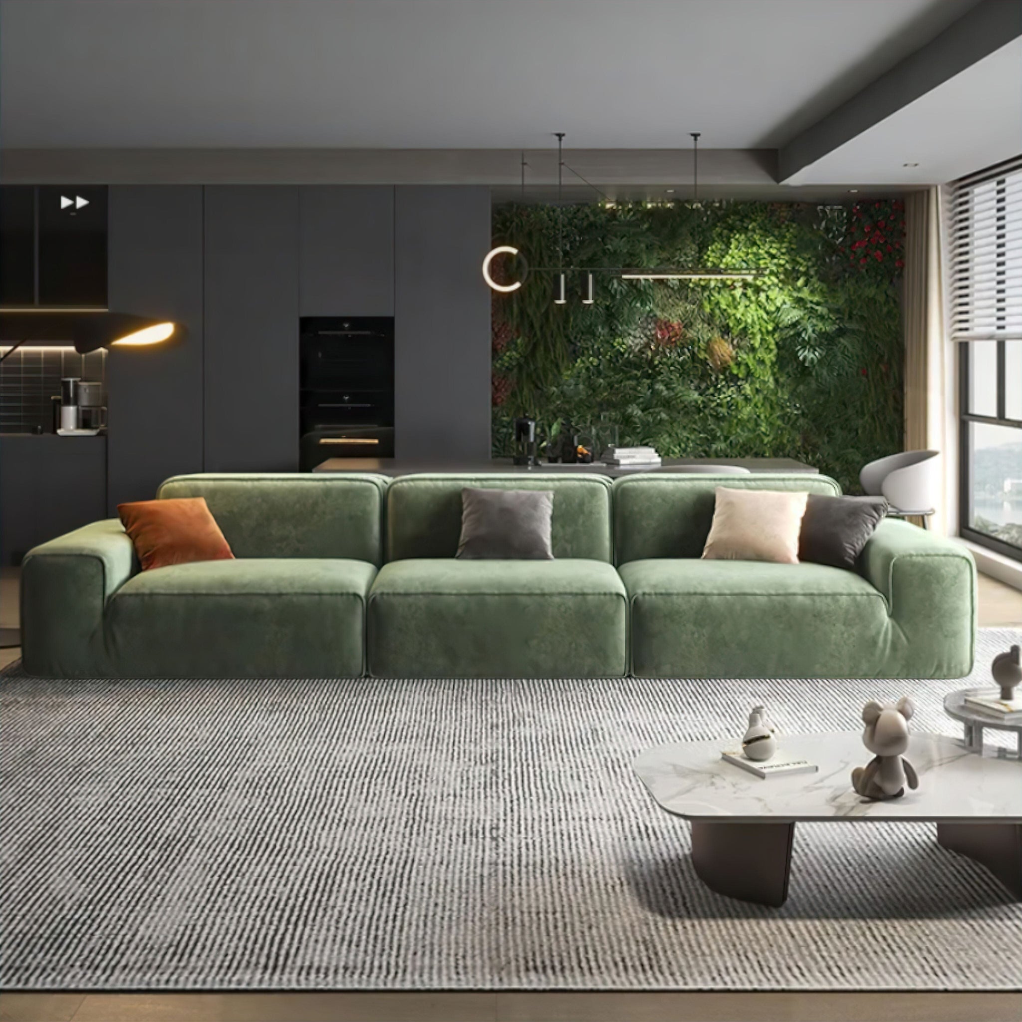 Hélène Sofa (redo description and add in information about what the upholstery is made from) (GP) 