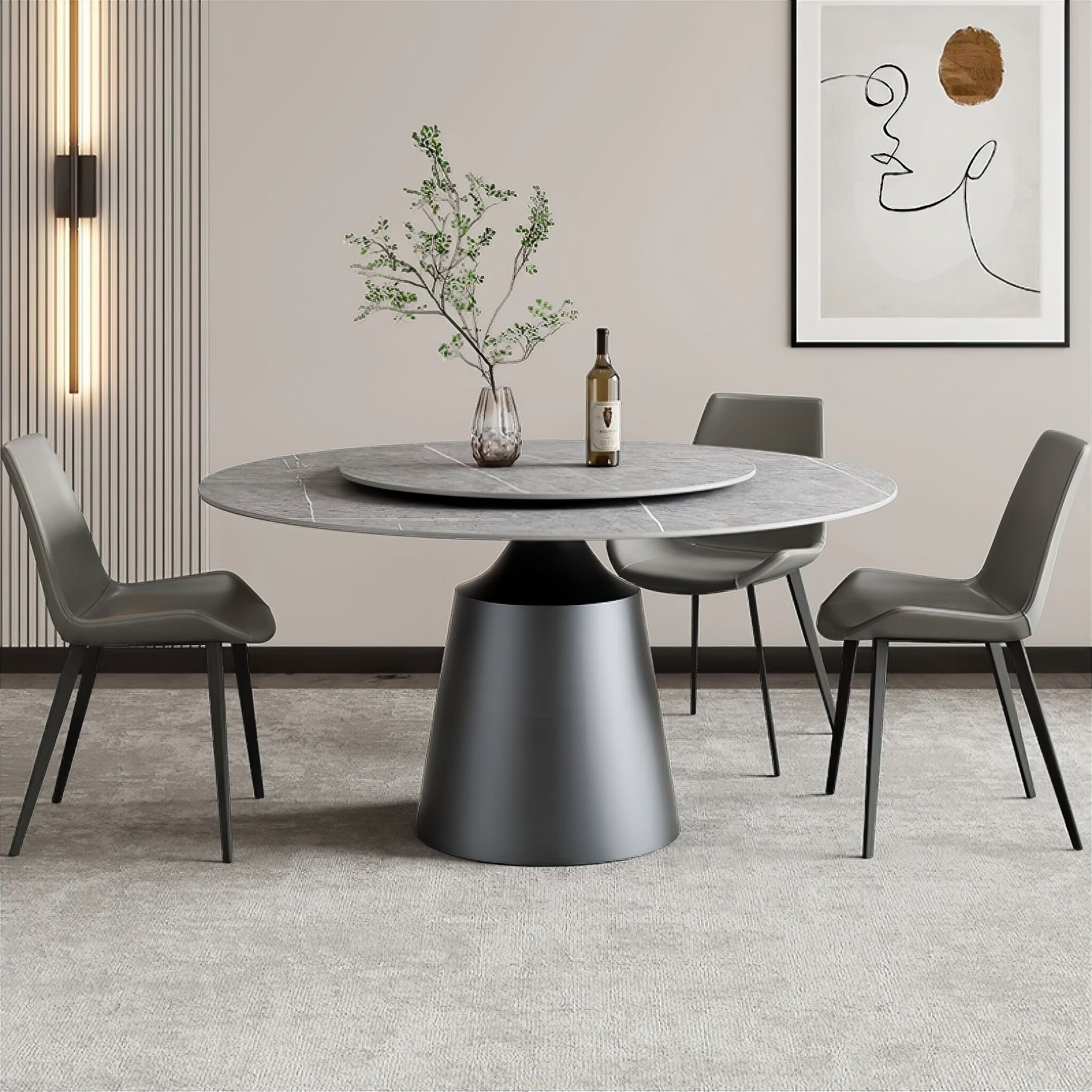 Henriette Dining Table Grey + Grey 120cm 