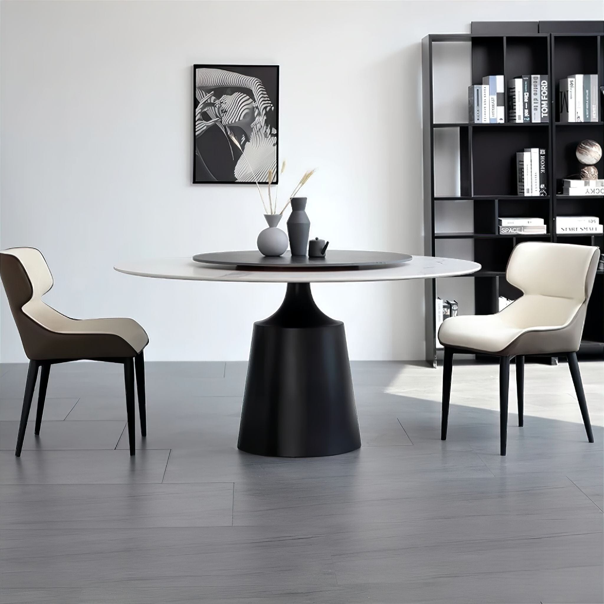 Henriette Dining Table White + Black 120cm 