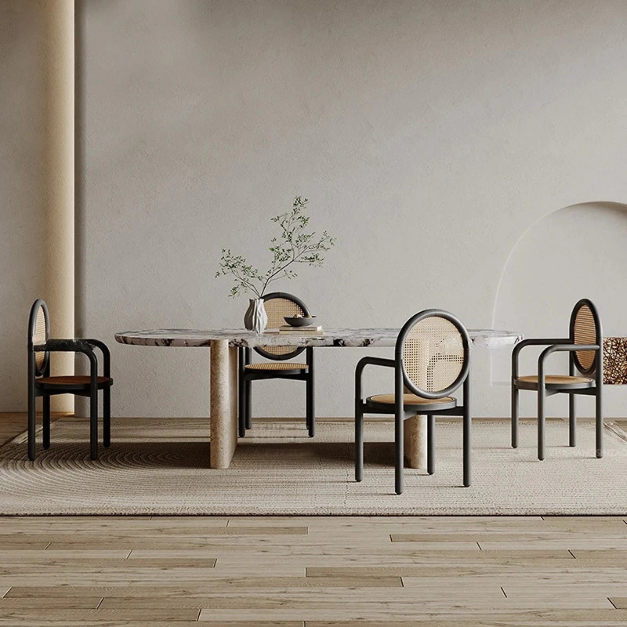 Home Furnitures Luxury Modern Table Dinning Natural Marble Oval Table Marble Travertine Dining Table wholesale customization 