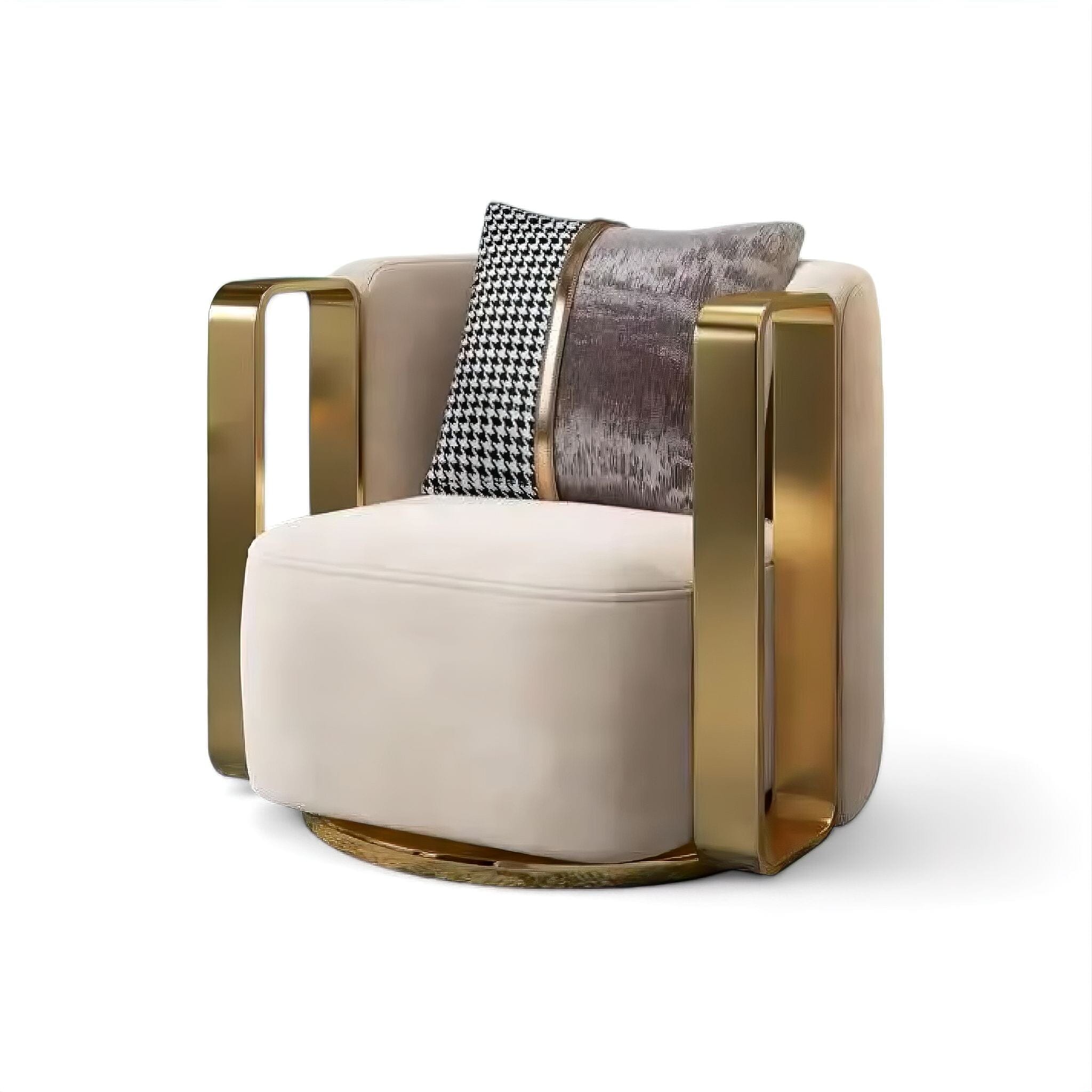 Ilaria Occasional Chair Gold + Cream 