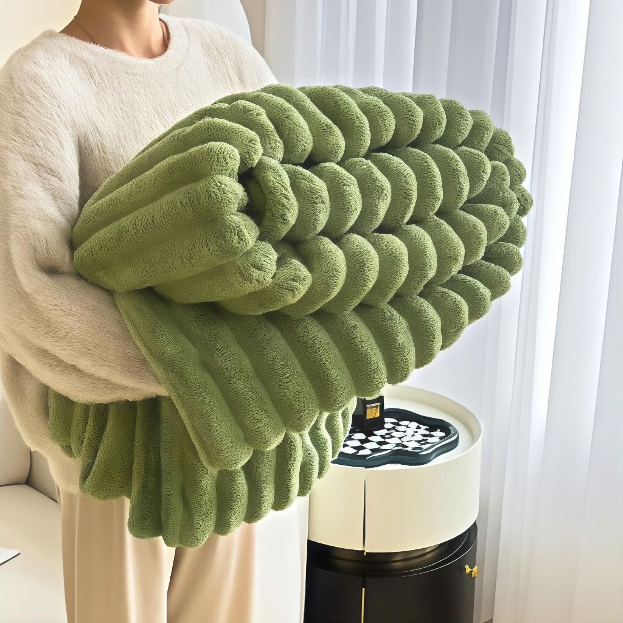 Jacques Blanket Fur Blanket Moss Green 120 x 200cm 