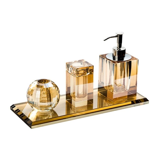 Juiletta Crystal Glass Bathroom Accessories Set Bathroom Accessories 3 