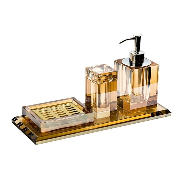 Juiletta Crystal Glass Bathroom Accessories Set Bathroom Accessories 6 