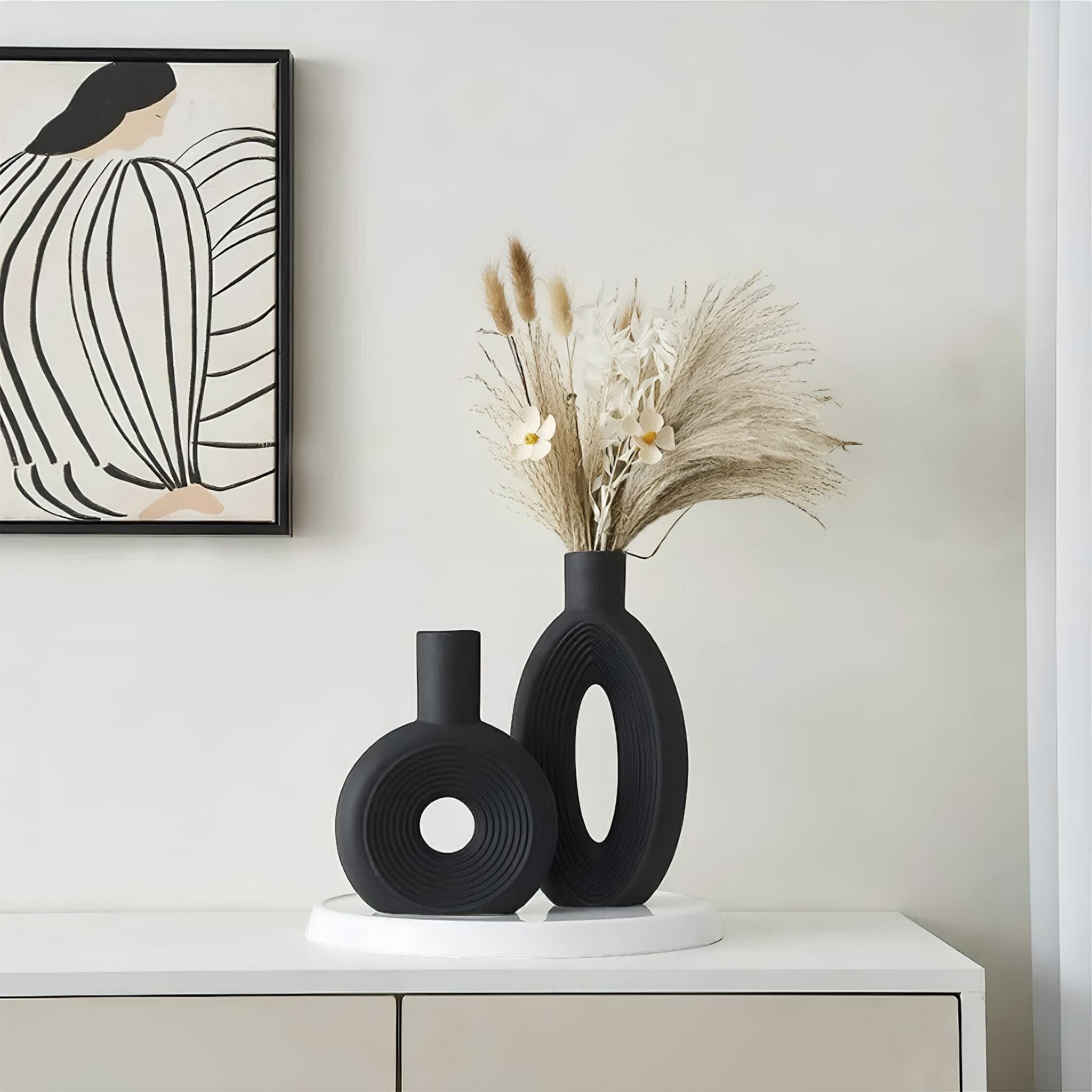 Laura Vase Set Black Set 