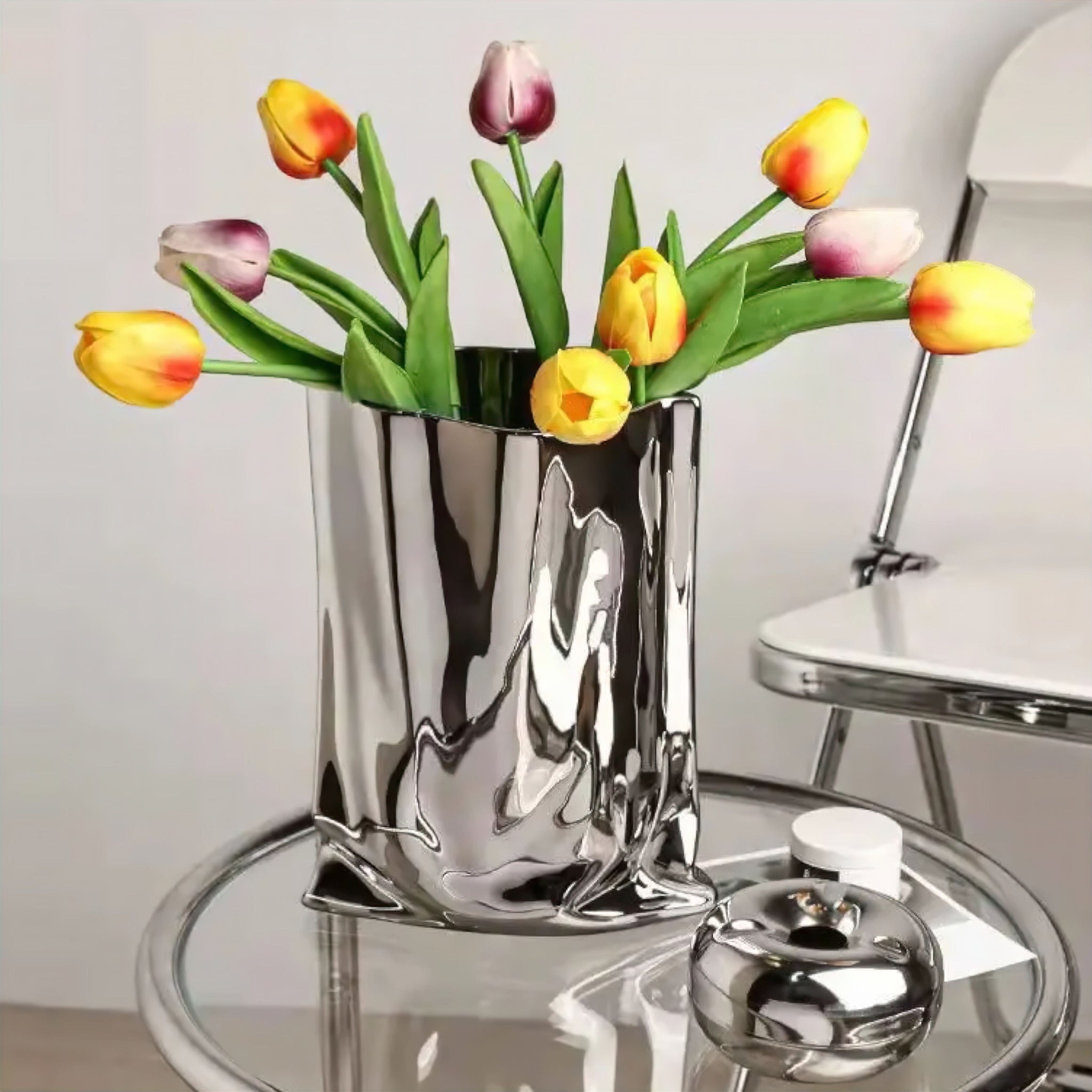 Liquid Silver Vase 