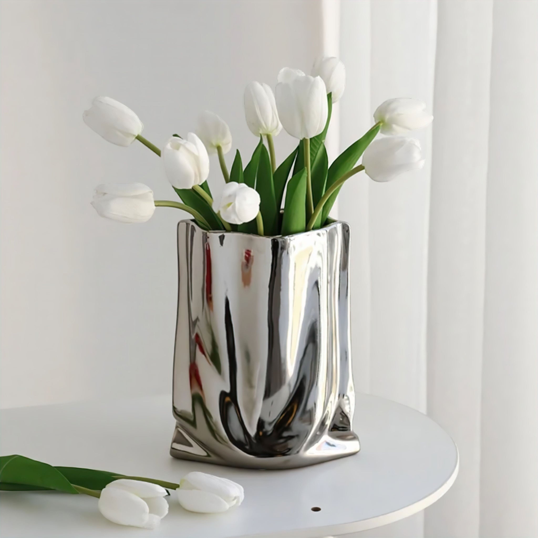 Liquid Silver Vase Small 