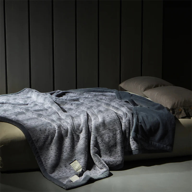 Lucia Fur Blanket Fur Blanket Ocean Blue 200 x 230cm 
