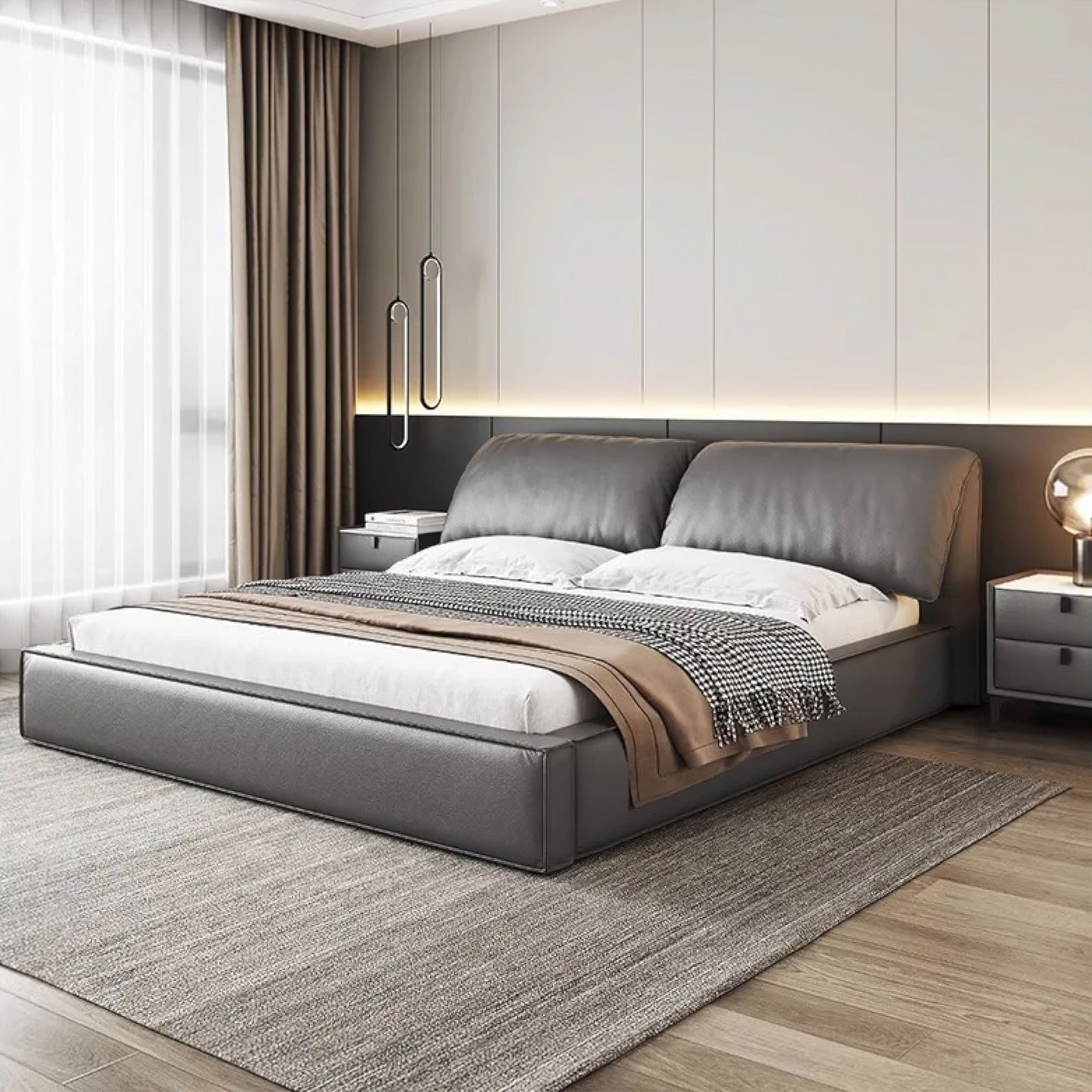 Lucrezia Bed Grey Queen 