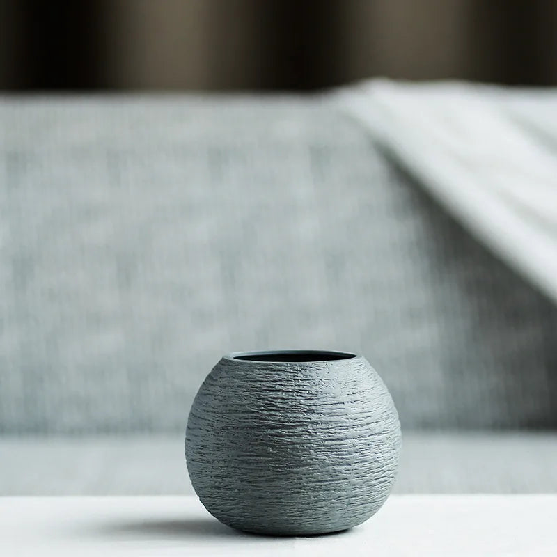 Ludovica Ceramic Vase Collection Decor Grey - D 