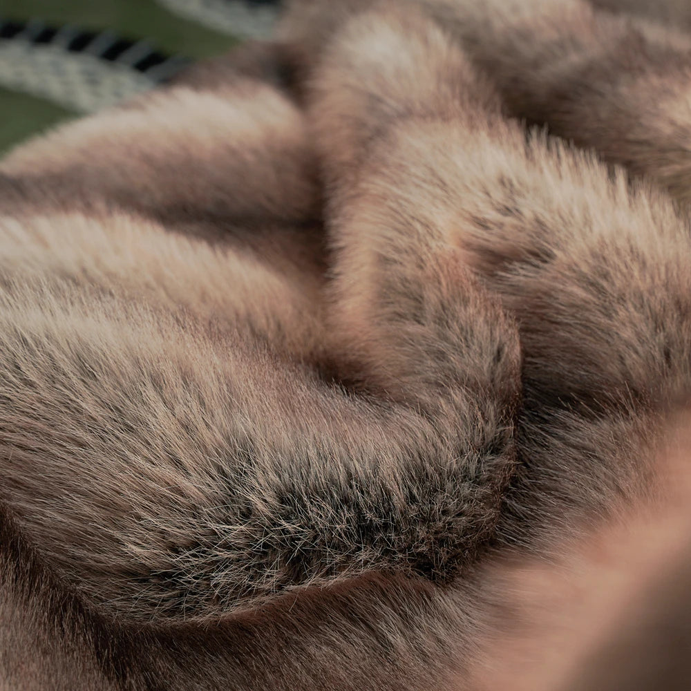 Luxury Faux Fur Blanket High-end Bed Fox Fur Blankets For Beds Plaid on The Sofa Cover Decoration Home Blankets And Throws 