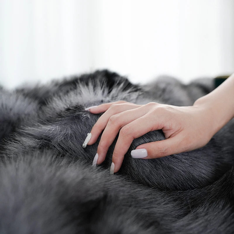 Luxury Faux Fur Fluffy No Hair Loss Blankets for Beds Sofa Cover Living Room Bedroom Natural Soft High-end Decorative Blanket 
