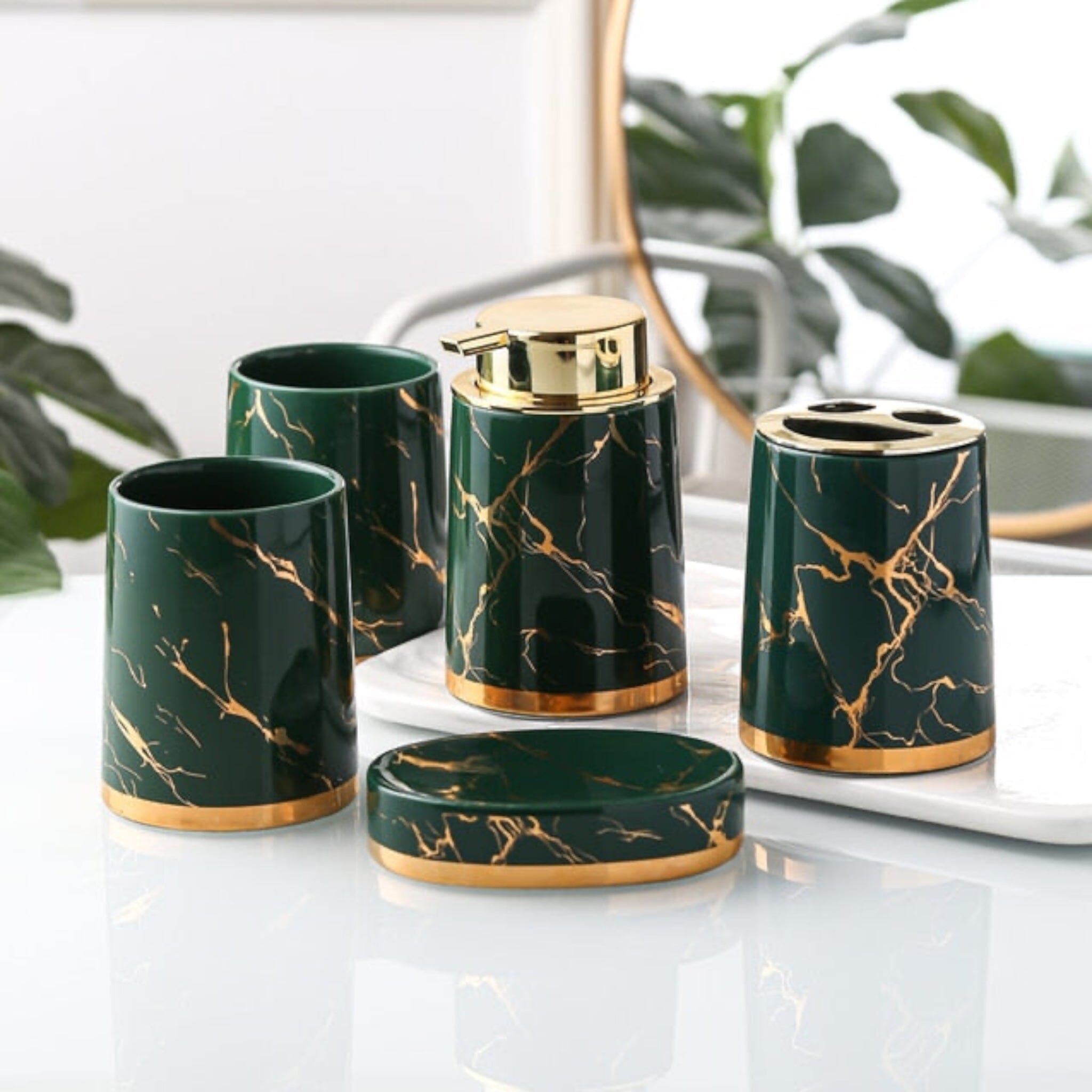 Marble Look Bathroom Accessories Set Bathroom Accessories 