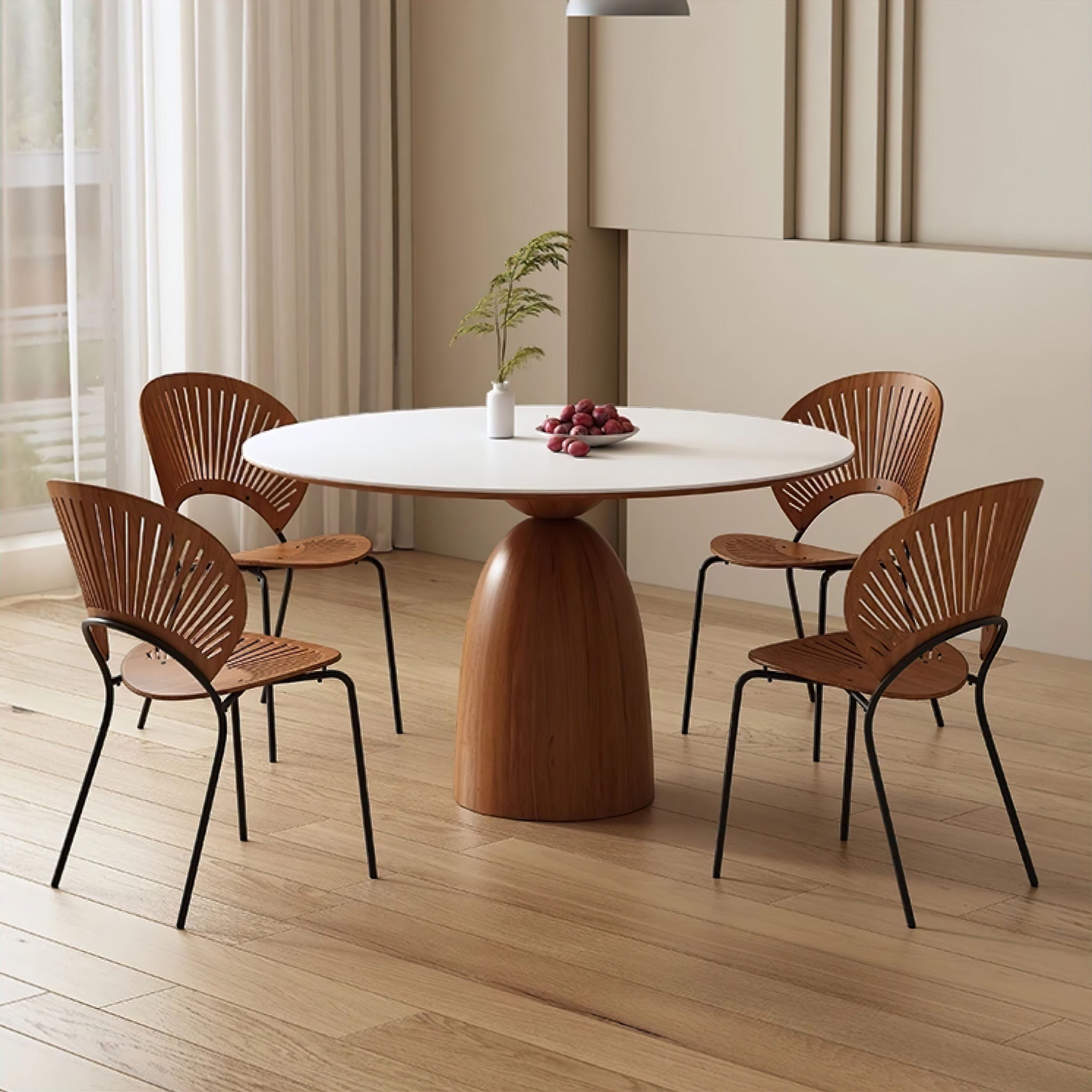 Marthe Dining Table Dark Tan 90cm 