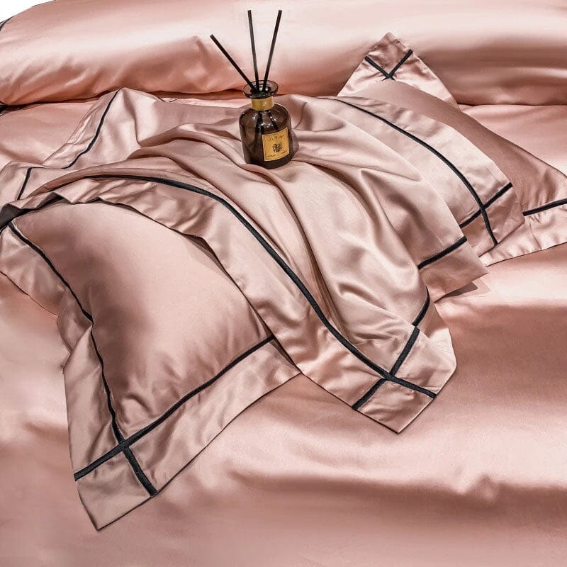 Mauve Egyptian Sheet Set Bed Sheets Peach Pink Fitted Bed Sheet - King x 4pcs 