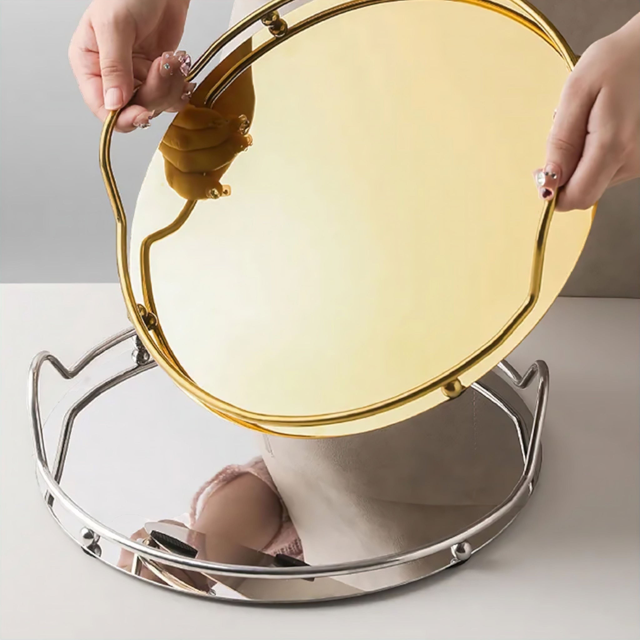 Metallic Serving Tray Decorative Trays 