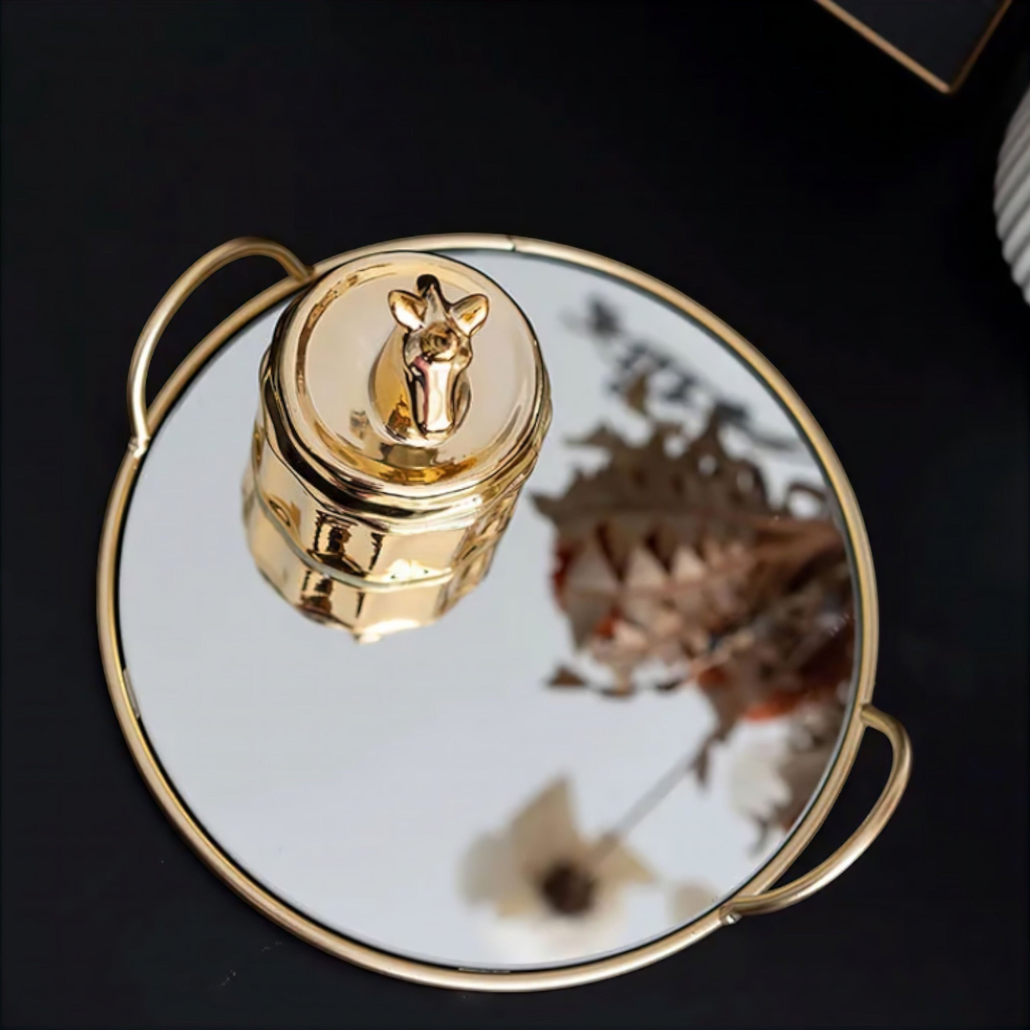 Mirror Glass Delight Tray Decorative Trays Gold 
