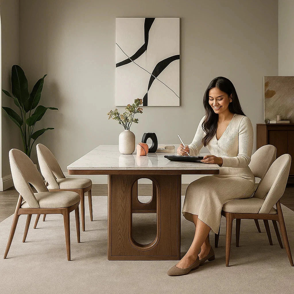 Monica Slate Dining Table | Victoria Queen