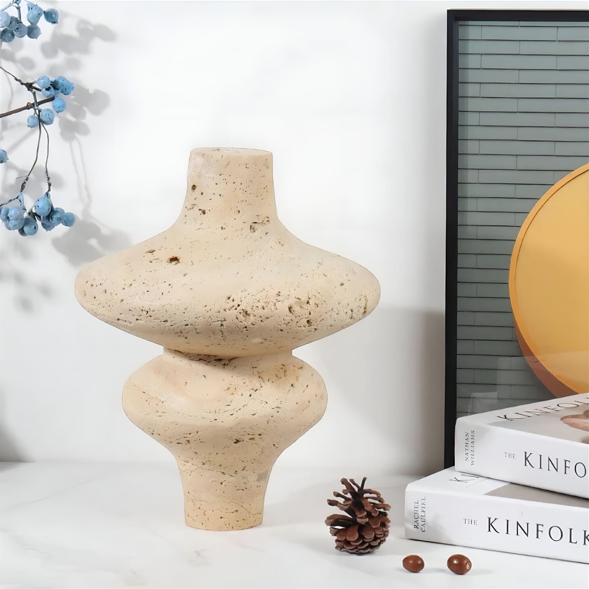 Natural Travertine Vase 