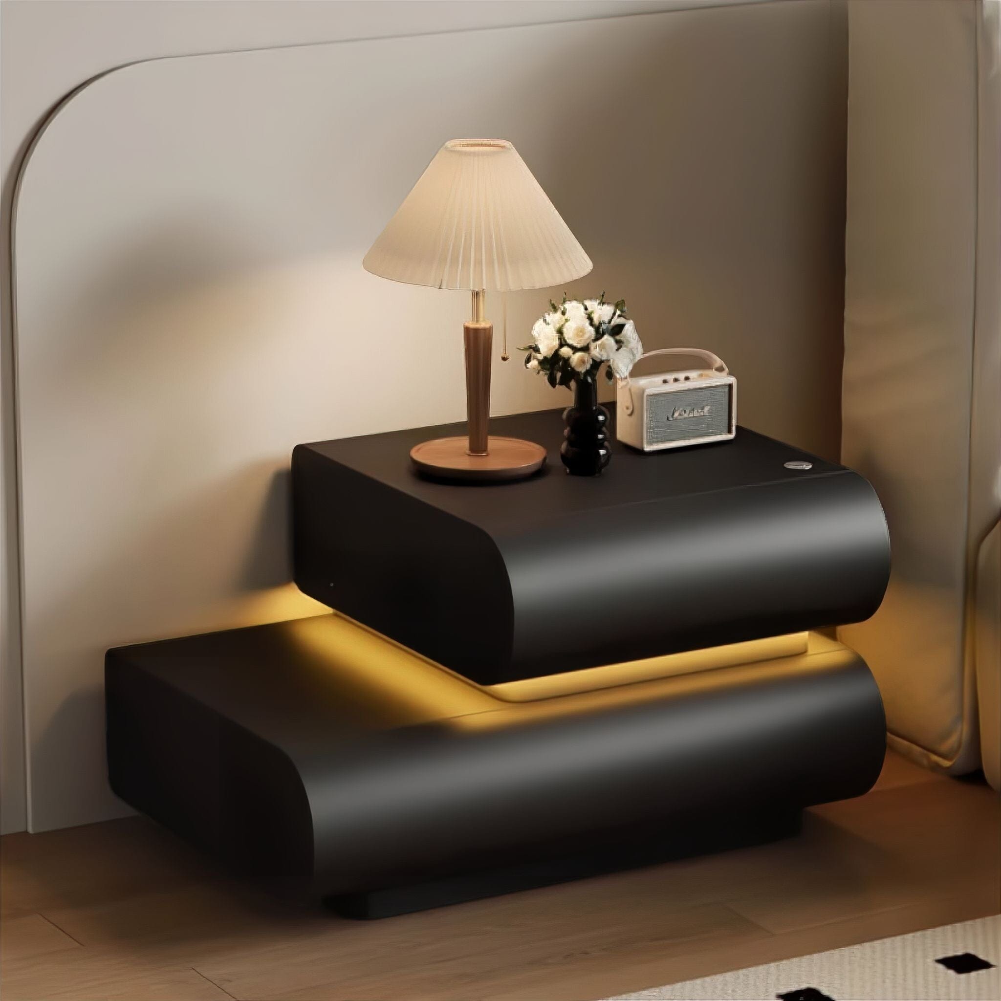 Odile Bedside Table Left Black 