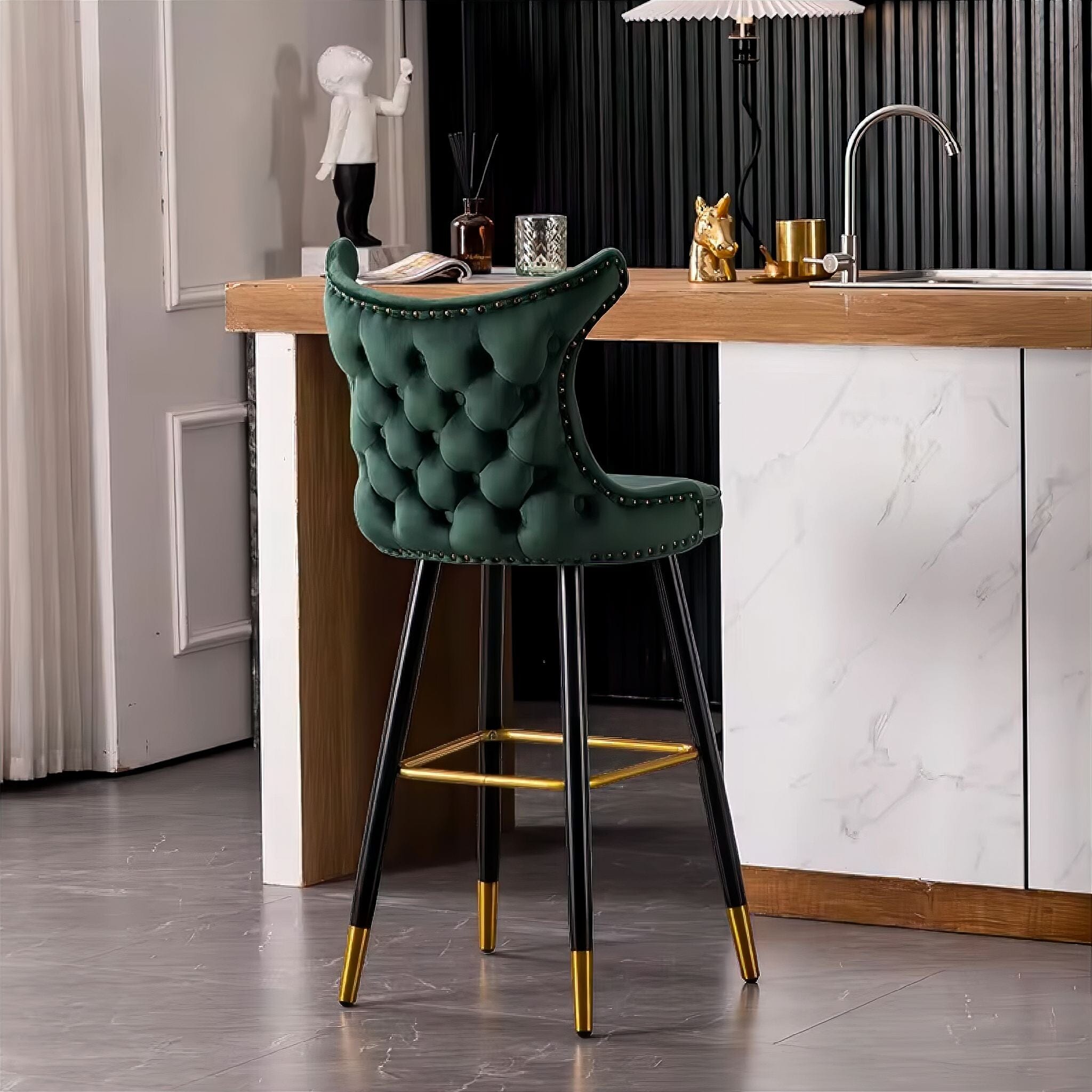 Paloma Bar Stool Emerald Green 65cm 