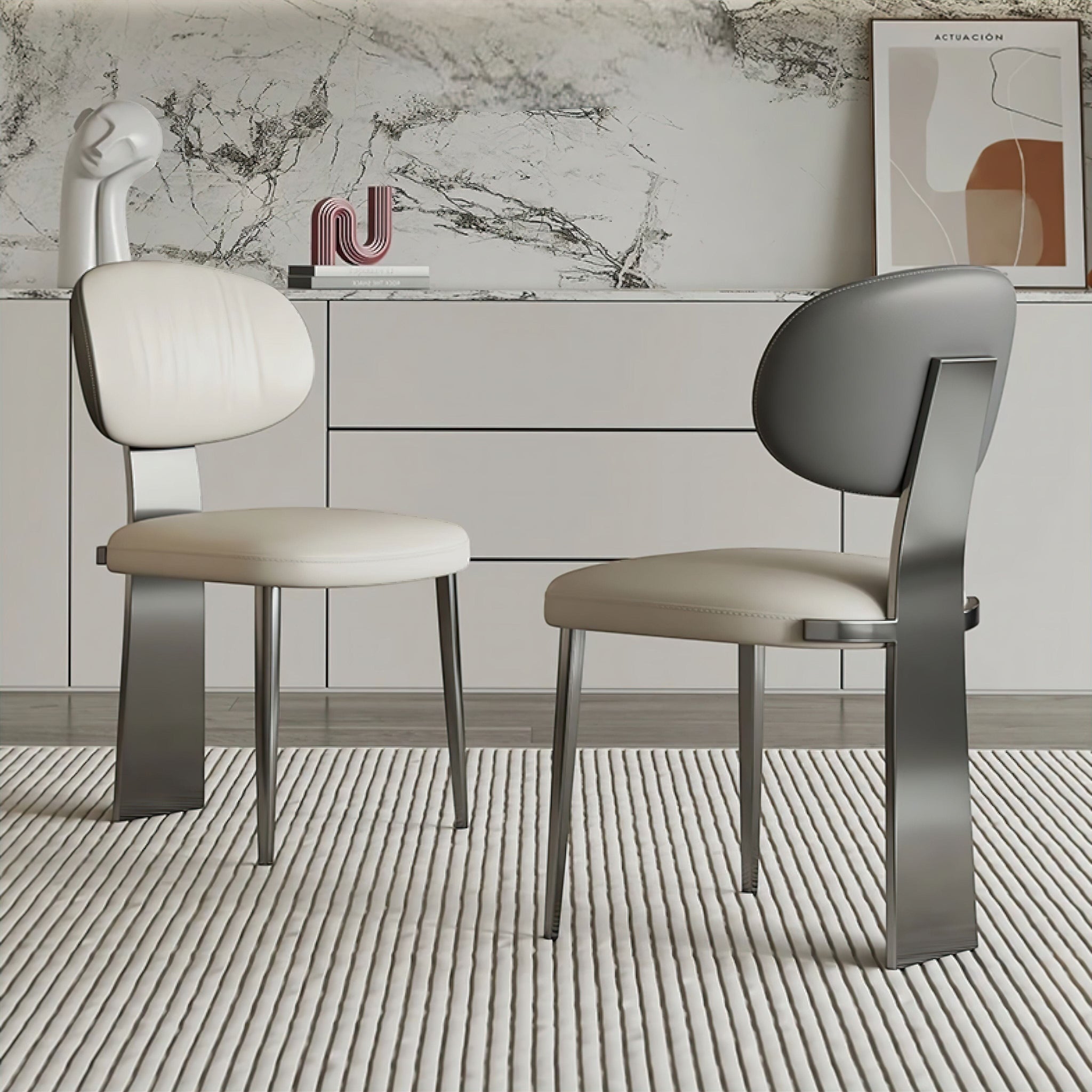 Paola Dining Chairs Brushed Silver 