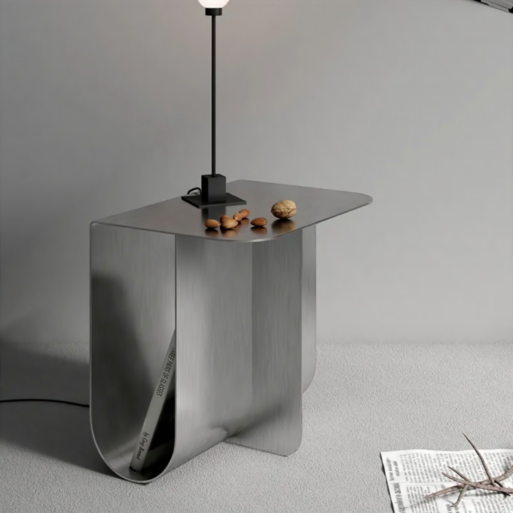 Patrick Side Table Bedside Table Silver 