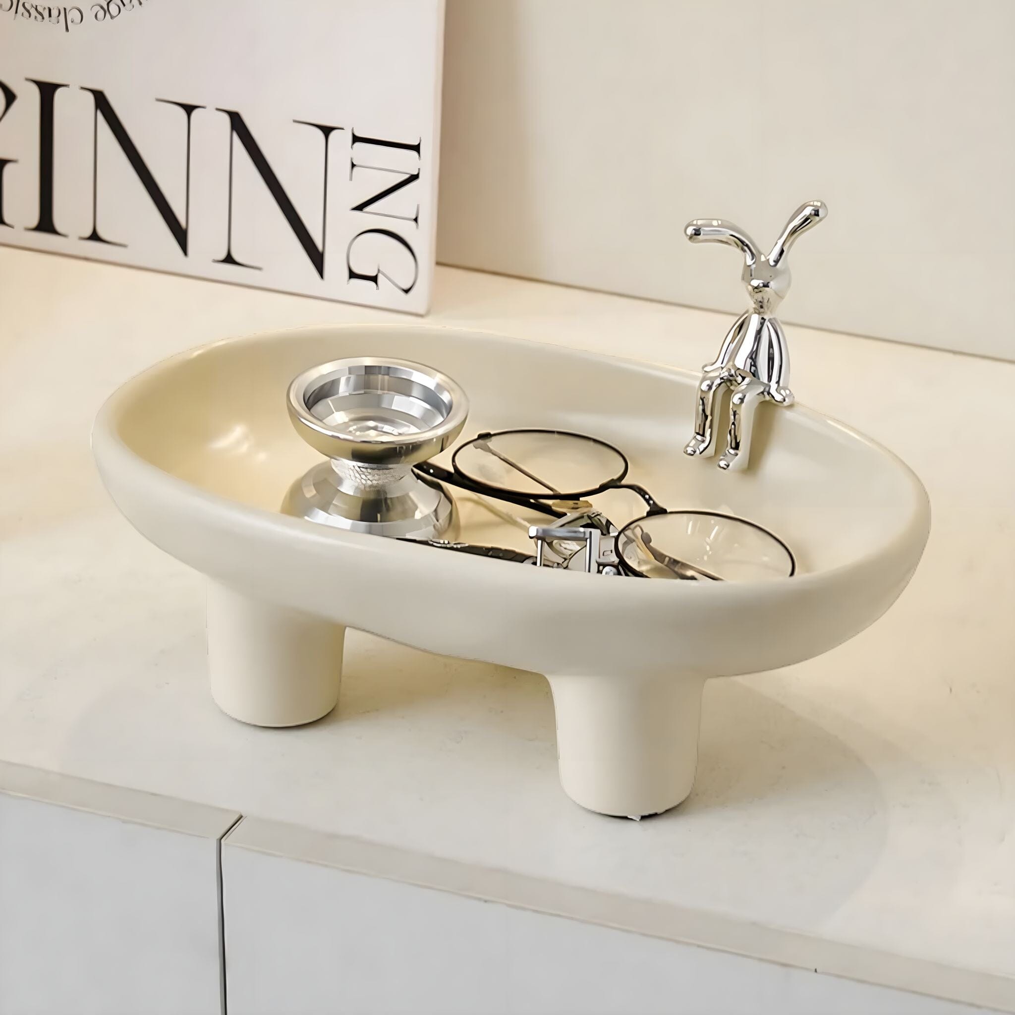 Pierre Decorative Bowl Decorative Trays Off White 
