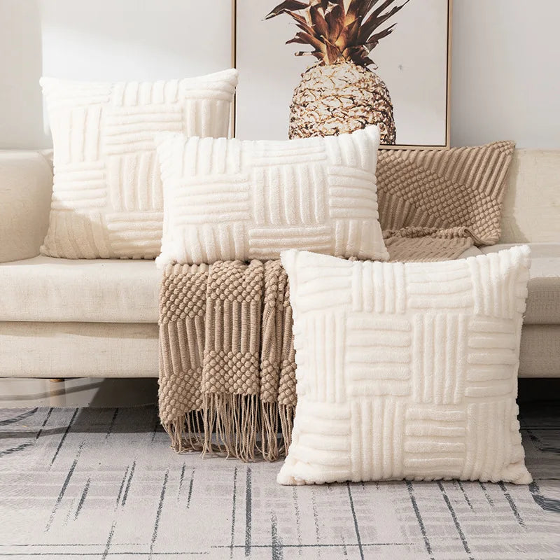 Plush Paradise Cushion Cover Beige 30cm L x 50cm H 
