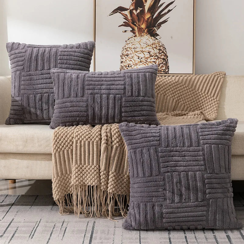Plush Paradise Cushion Cover Grey 30cm L x 50cm H 