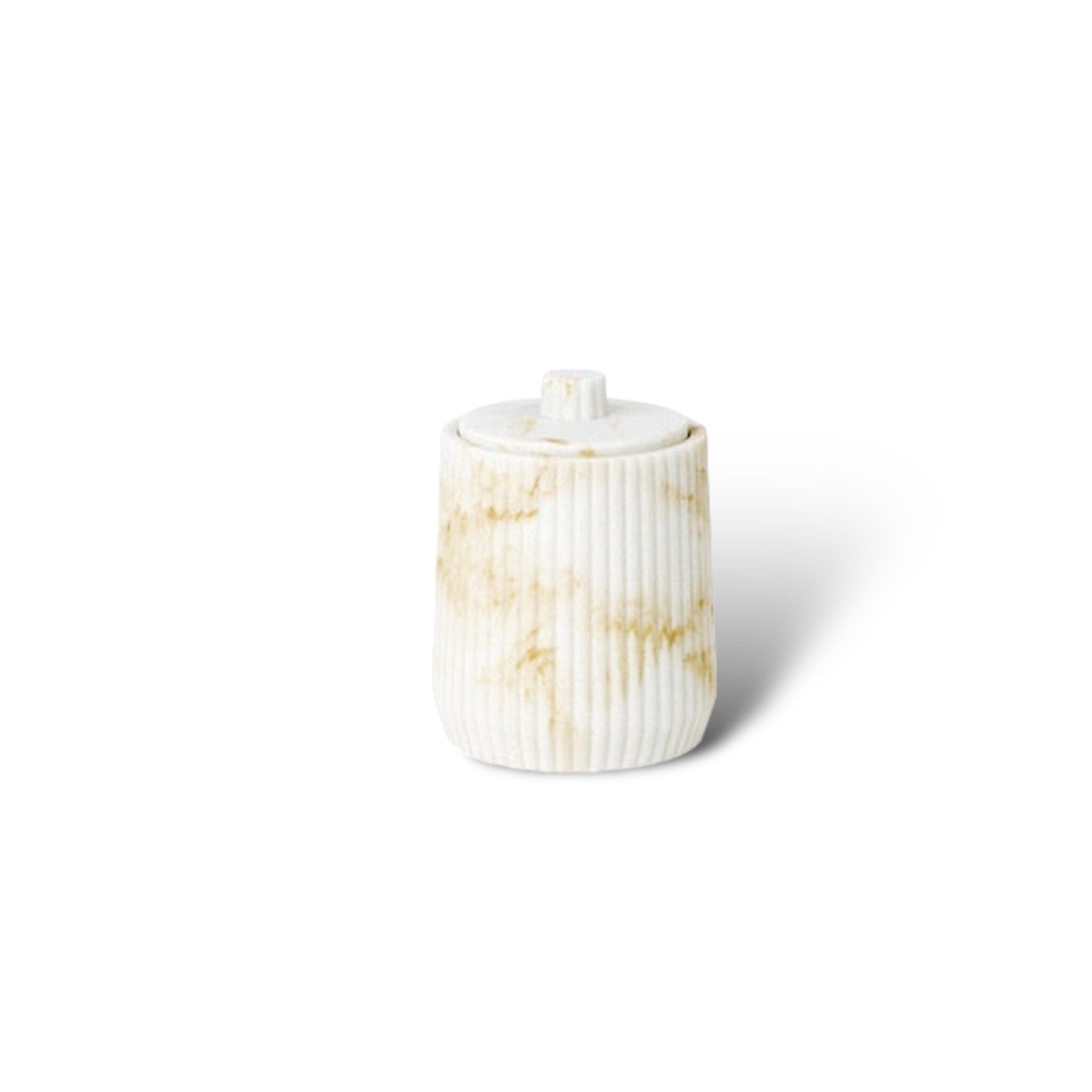 Raine Bathroom Accessories Bathroom Accessories White & Gold Cotton Swab Box 