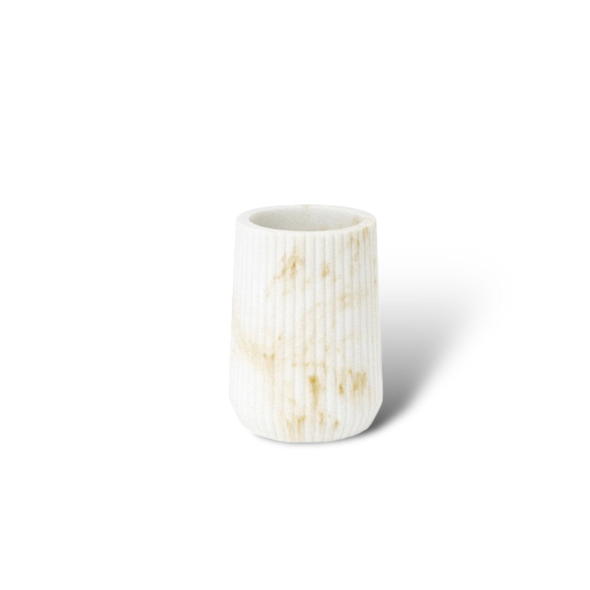 Raine Bathroom Accessories Bathroom Accessories White & Gold Toothbrush Cup 