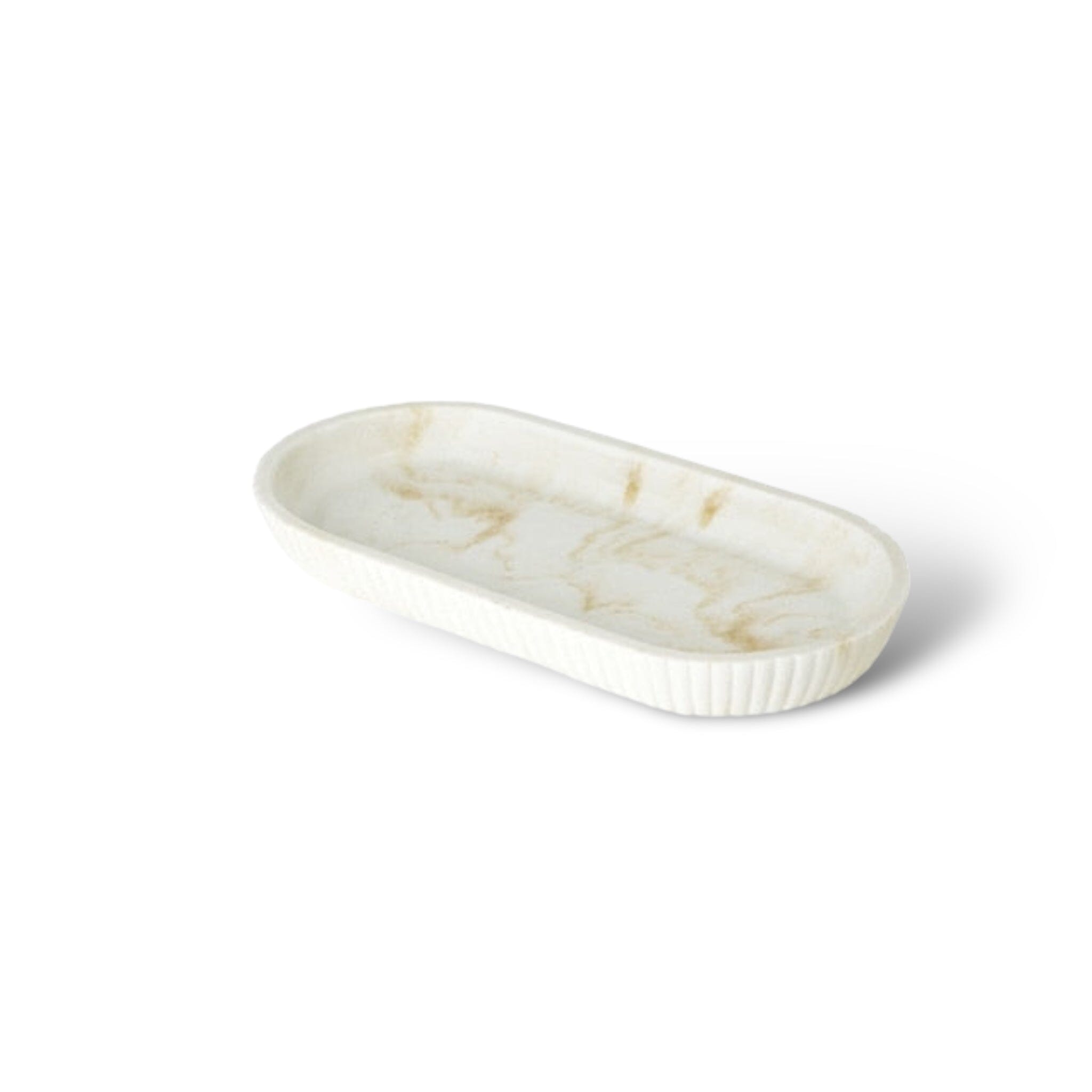 Raine Bathroom Accessories Bathroom Accessories White & Gold Tray 