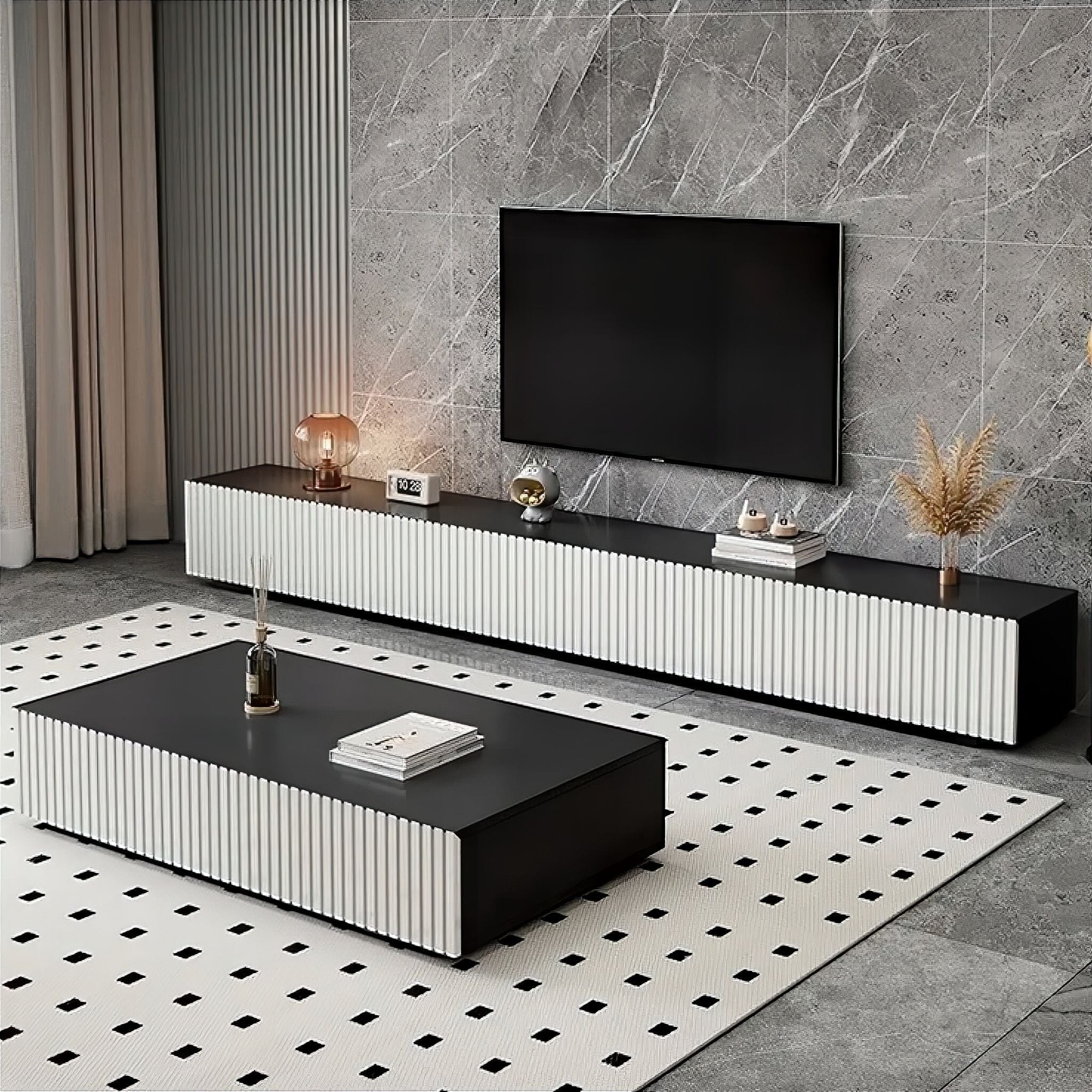 Raymond TV Cabinet 180cm Black + White 