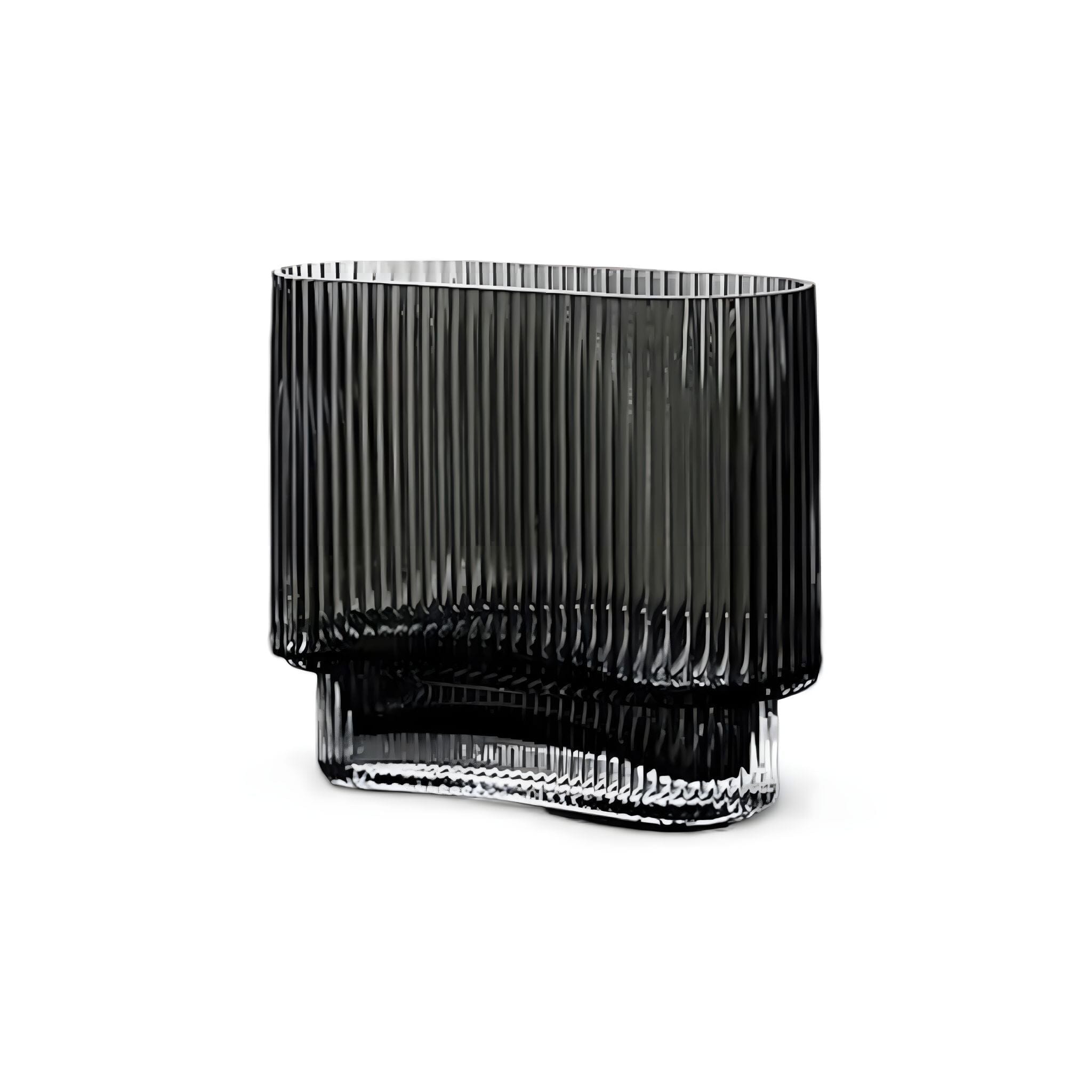 Ribbed Elegance Vase M Black 