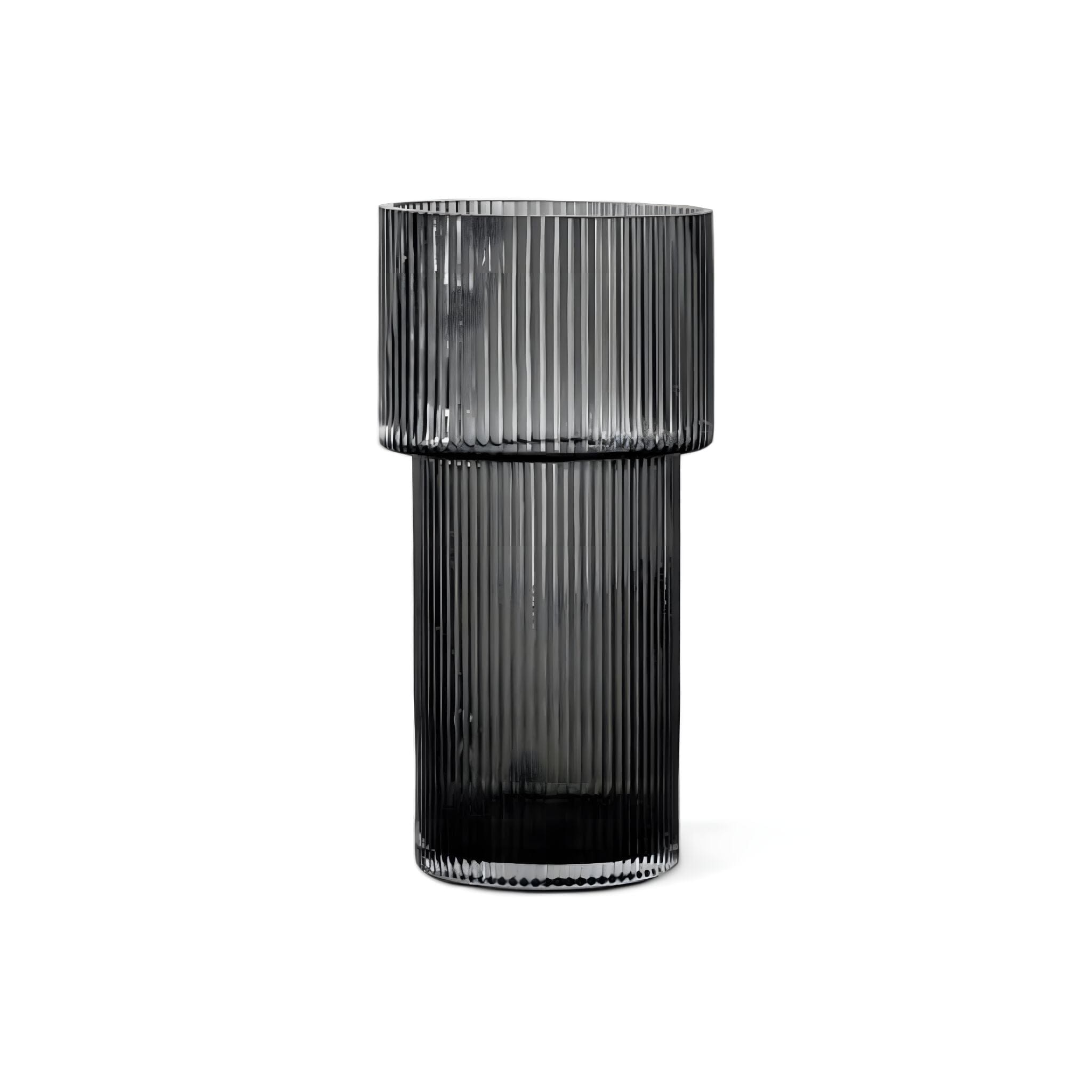 Ribbed Elegance Vase S Black 