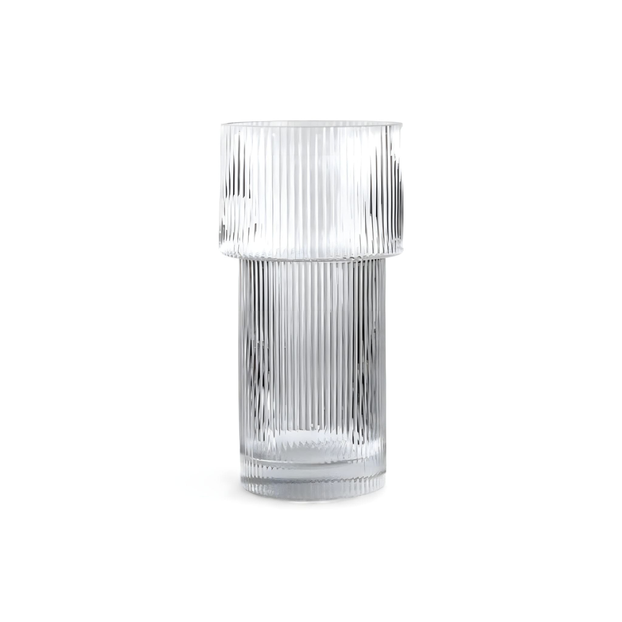 Ribbed Elegance Vase S Transparent 