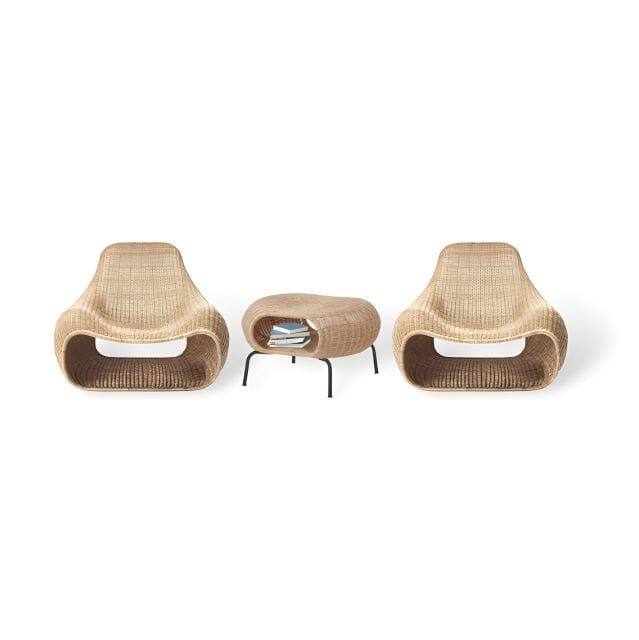 Riveria Retreat Set Outdoor Furniture 2 x Chairs + Coffee Table 