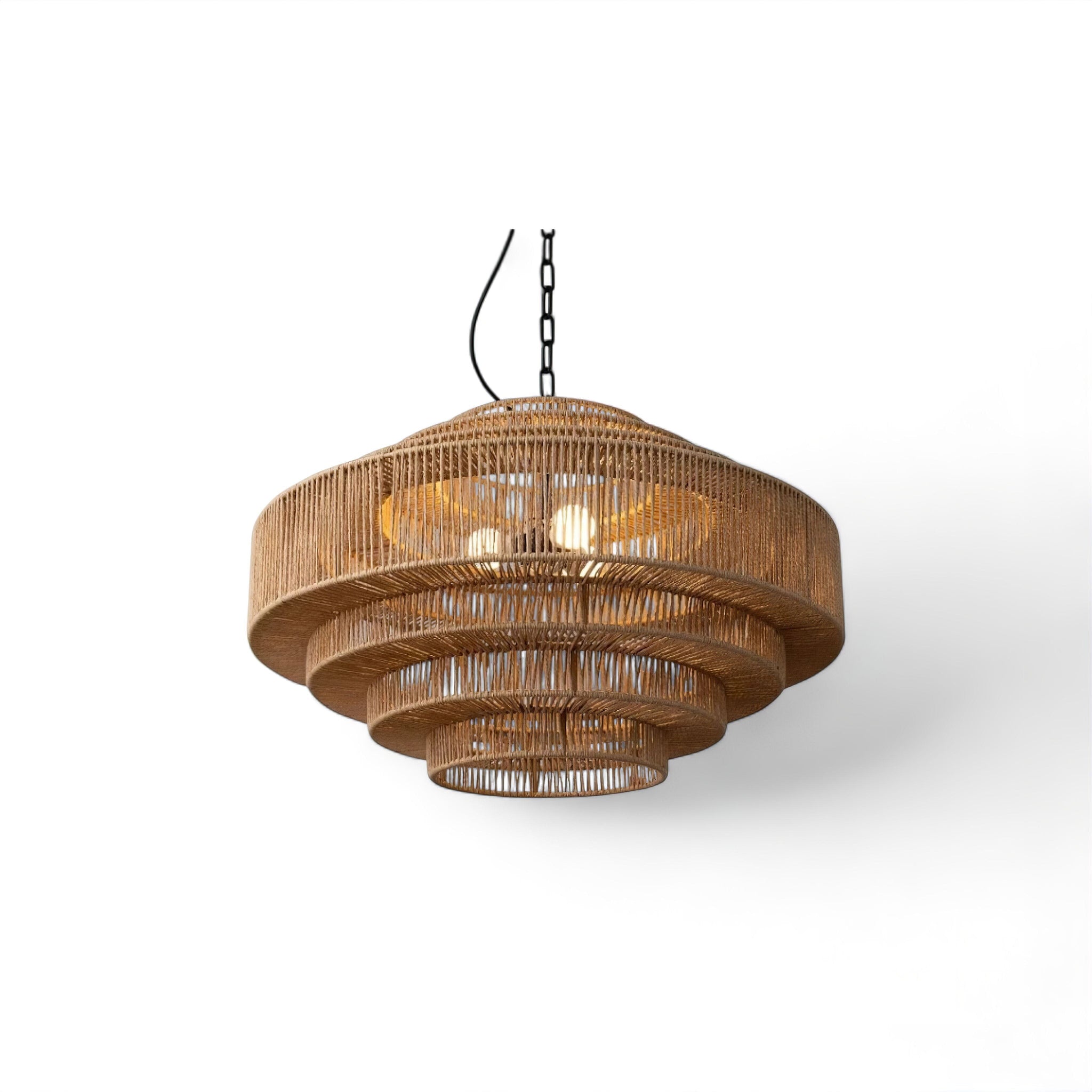 Romain Wooden Chandelier (JS) White light 