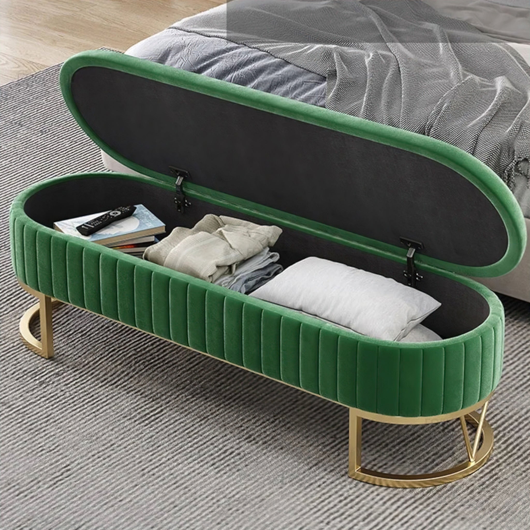 Romano Shoe Stool Emerald Green 80cm 